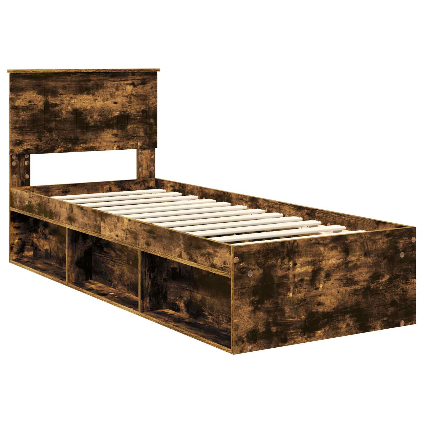 Bedframe Gerookt eiken 75 x 190 cm Massief grenenhout is nu te koop bij PeponiXL, paradijselijk wonen!