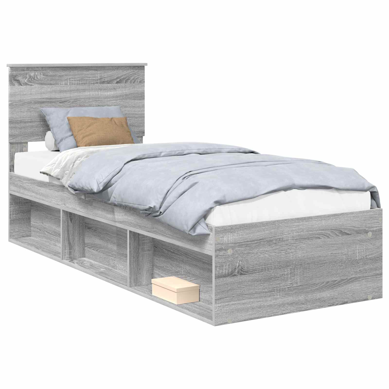 Bedframe Grijs Sonoma 75 x 190 cm Massief grenenhout is nu te koop bij PeponiXL, paradijselijk wonen!
