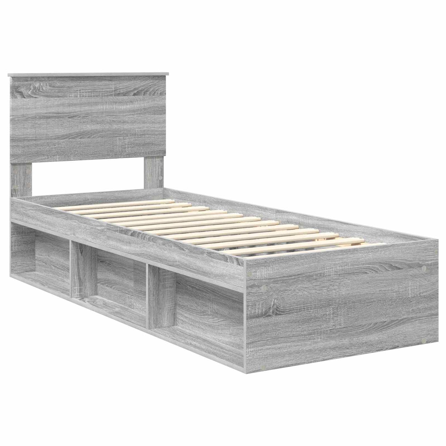 Bedframe Grijs Sonoma 75 x 190 cm Massief grenenhout is nu te koop bij PeponiXL, paradijselijk wonen!