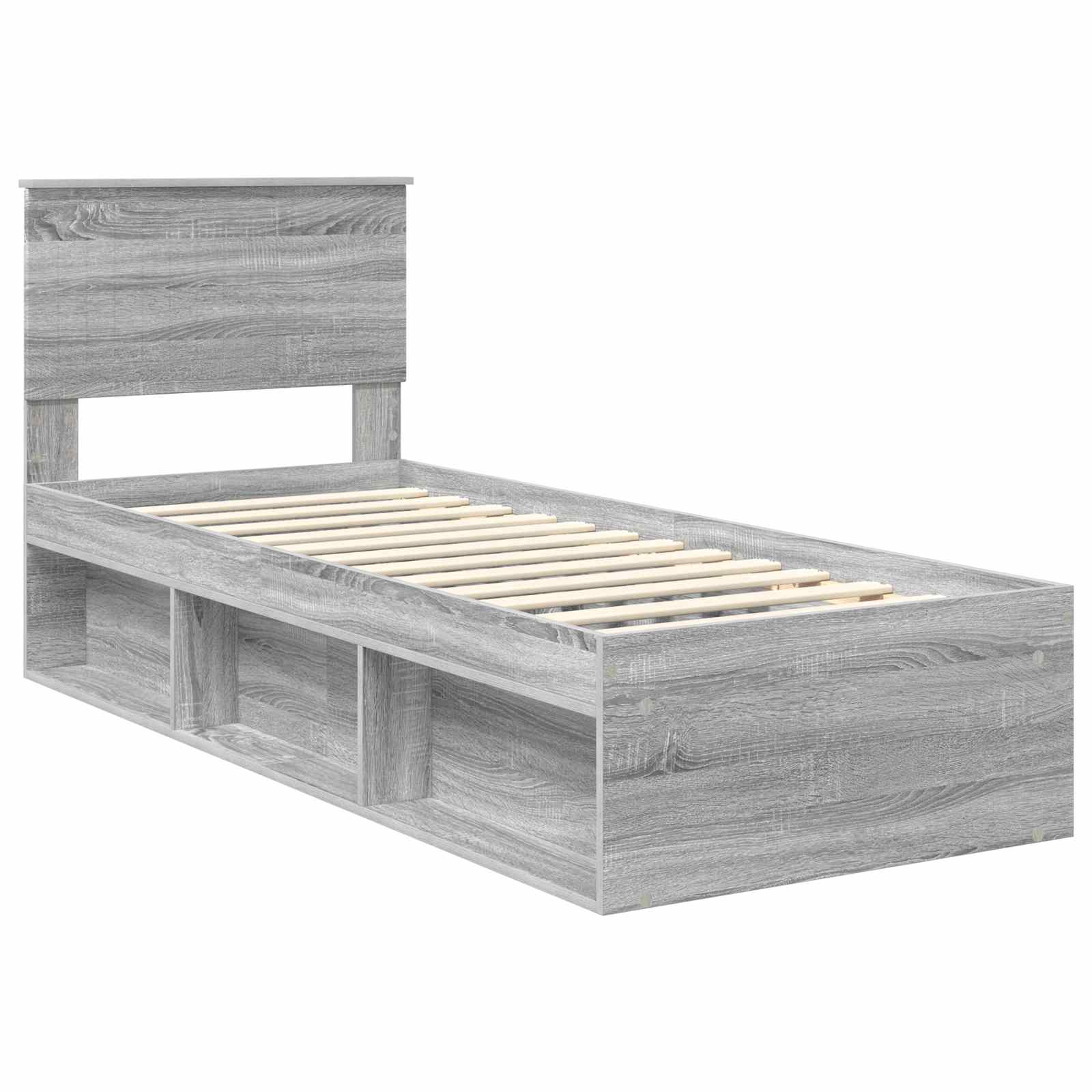 Bedframe Grijs Sonoma 75 x 190 cm Massief grenenhout is nu te koop bij PeponiXL, paradijselijk wonen!