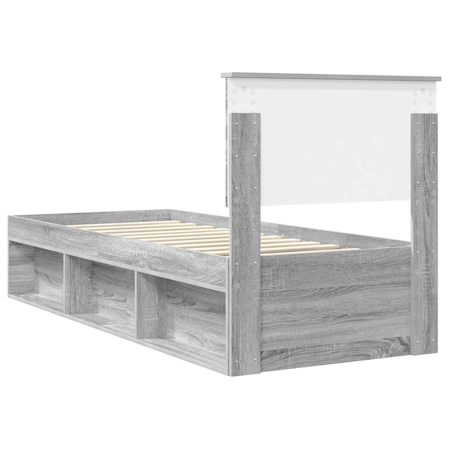 Bedframe Grijs Sonoma 75 x 190 cm Massief grenenhout is nu te koop bij PeponiXL, paradijselijk wonen!