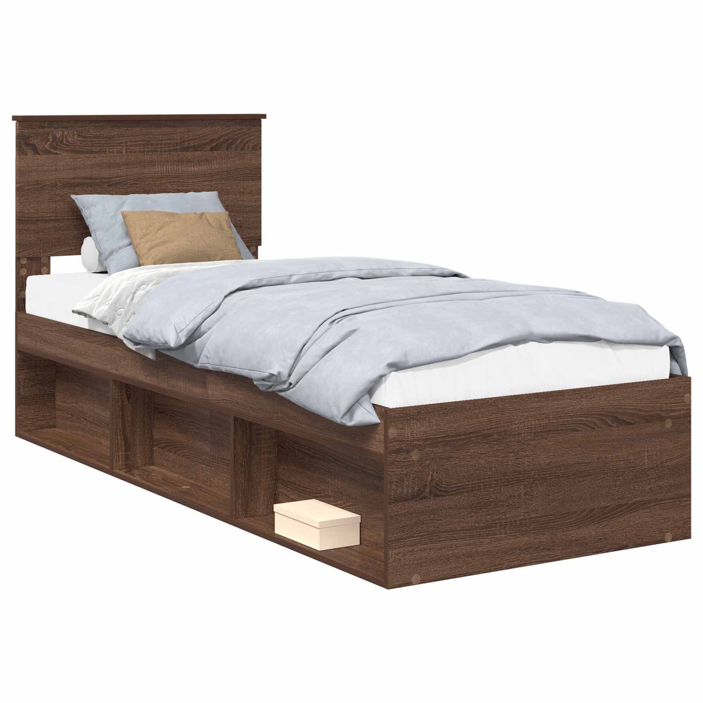 Bedframe Bruin Eiken 75 x 190 cm Massief grenenhout is nu te koop bij PeponiXL, paradijselijk wonen!