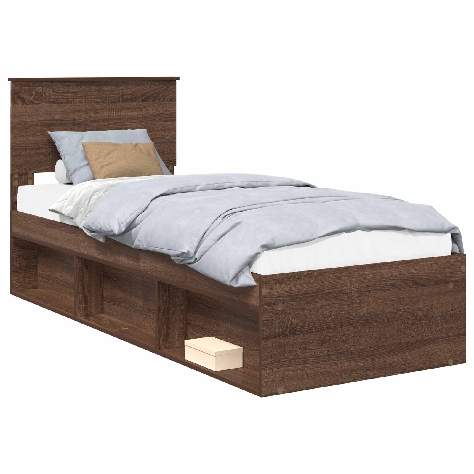 Bedframe Bruin Eiken 75 x 190 cm Massief grenenhout is nu te koop bij PeponiXL, paradijselijk wonen!