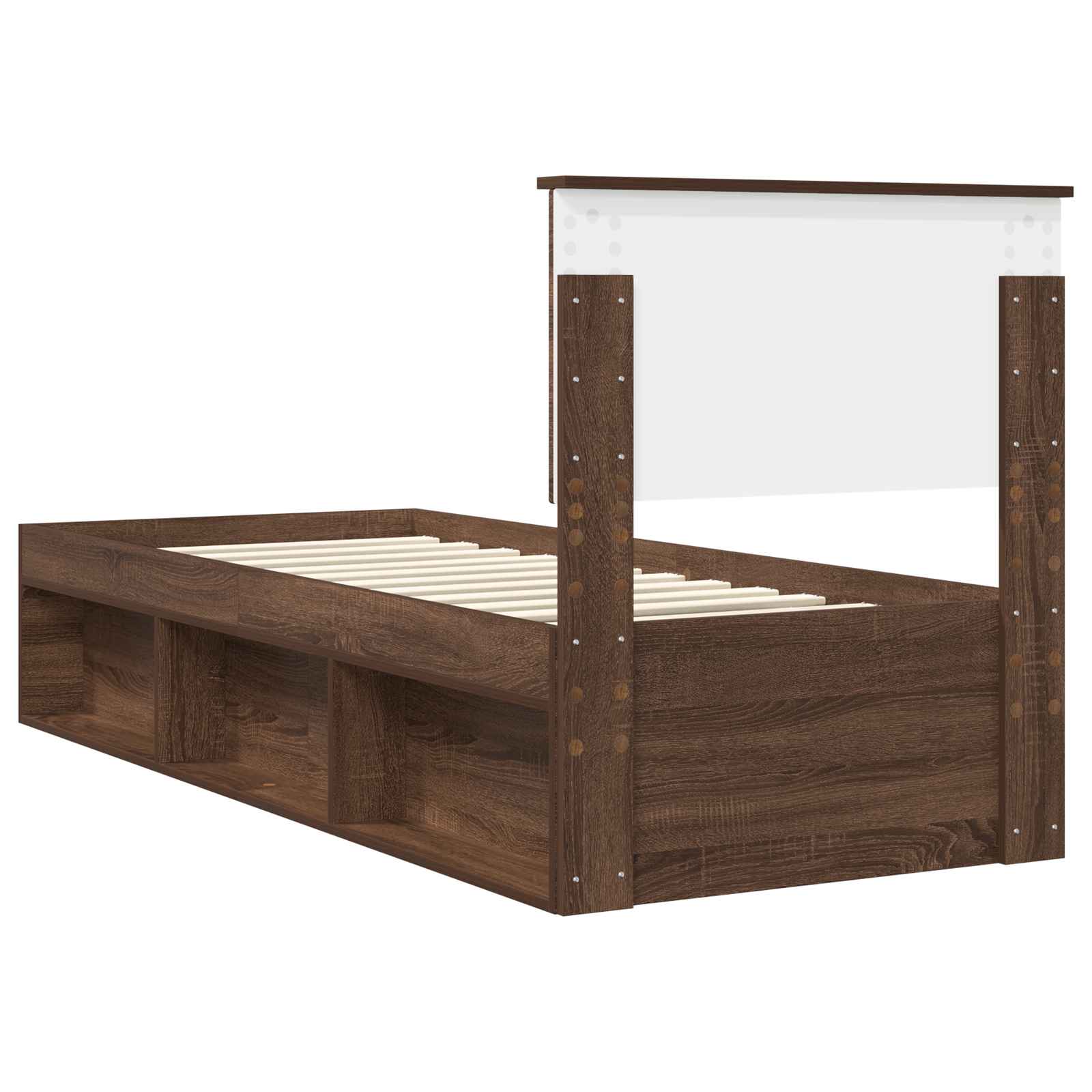 Bedframe Bruin Eiken 75 x 190 cm Massief grenenhout is nu te koop bij PeponiXL, paradijselijk wonen!