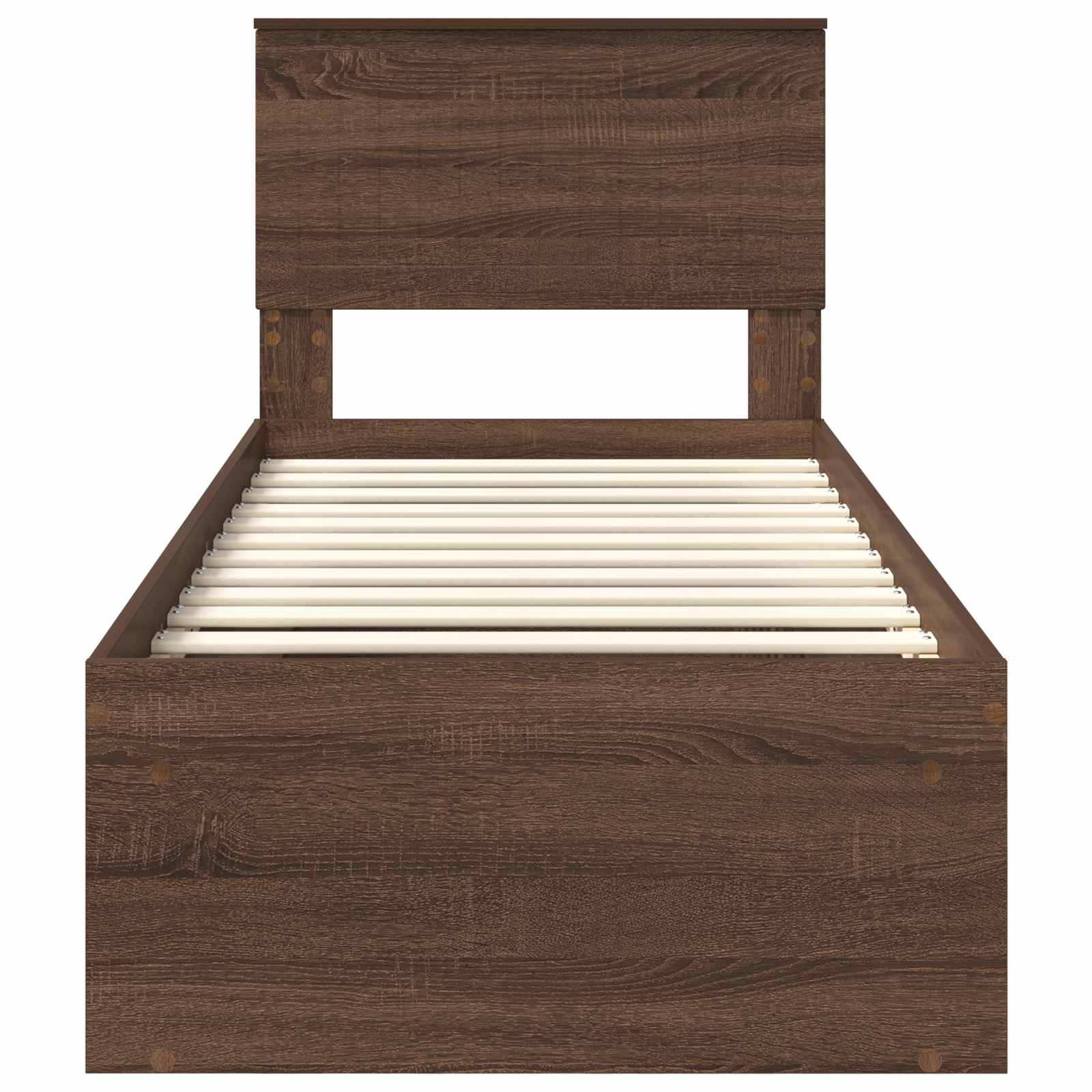 Bedframe Bruin Eiken 75 x 190 cm Massief grenenhout is nu te koop bij PeponiXL, paradijselijk wonen!
