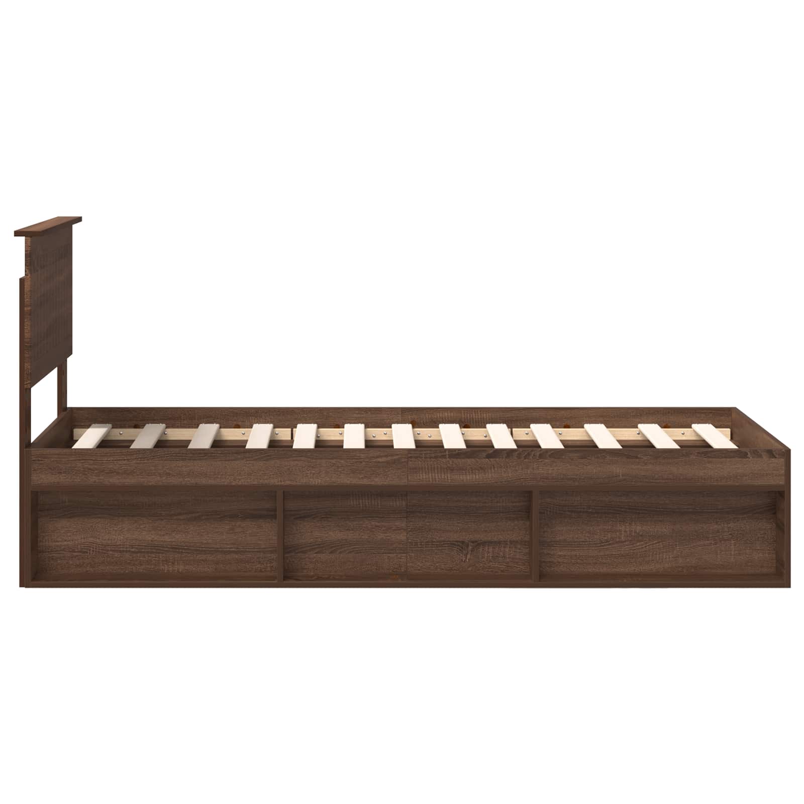 Bedframe Bruin Eiken 75 x 190 cm Massief grenenhout is nu te koop bij PeponiXL, paradijselijk wonen!