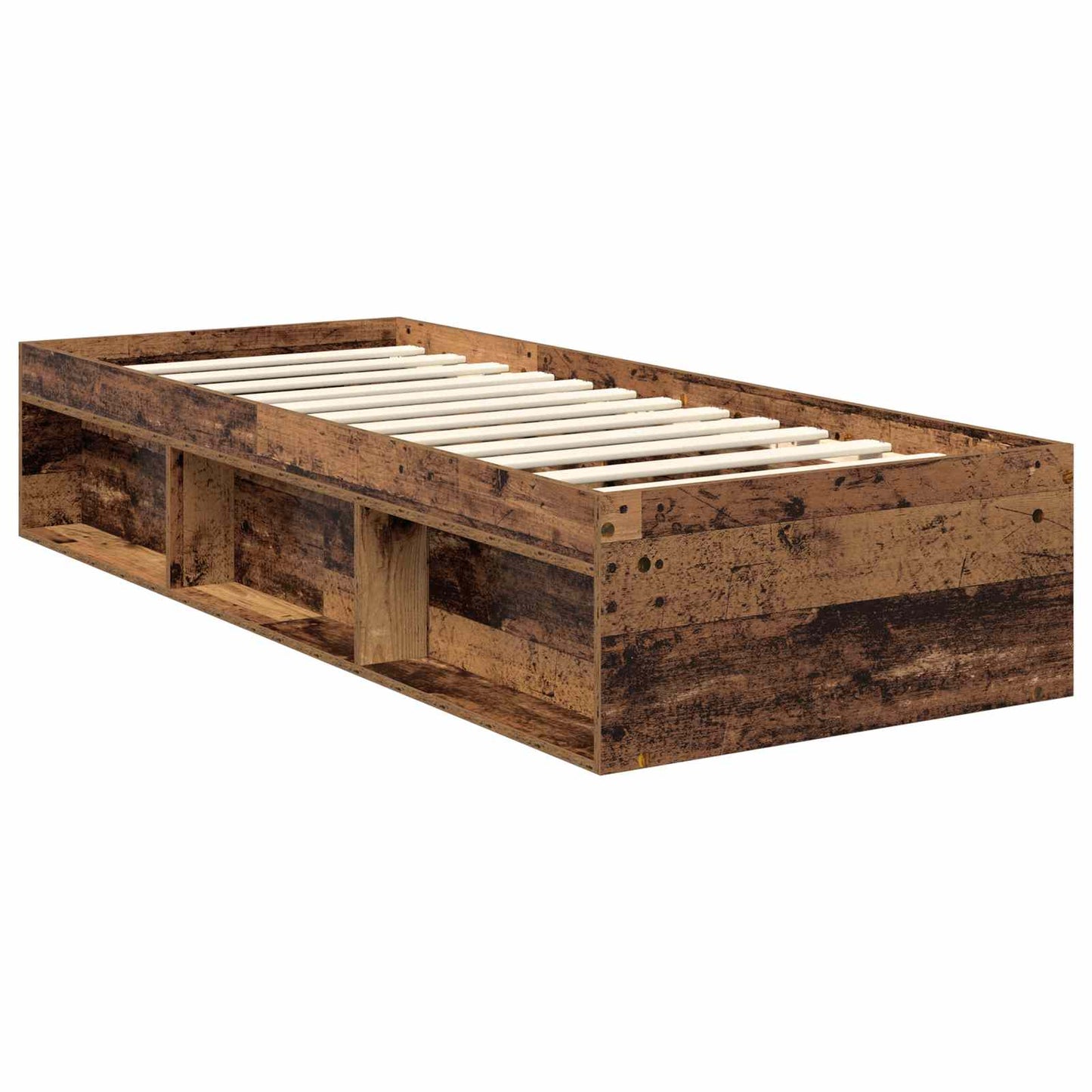 Bedframe met hoofdeinde Oudhout 75 x 190 cm Massief grenenhout is nu te koop bij PeponiXL, paradijselijk wonen!
