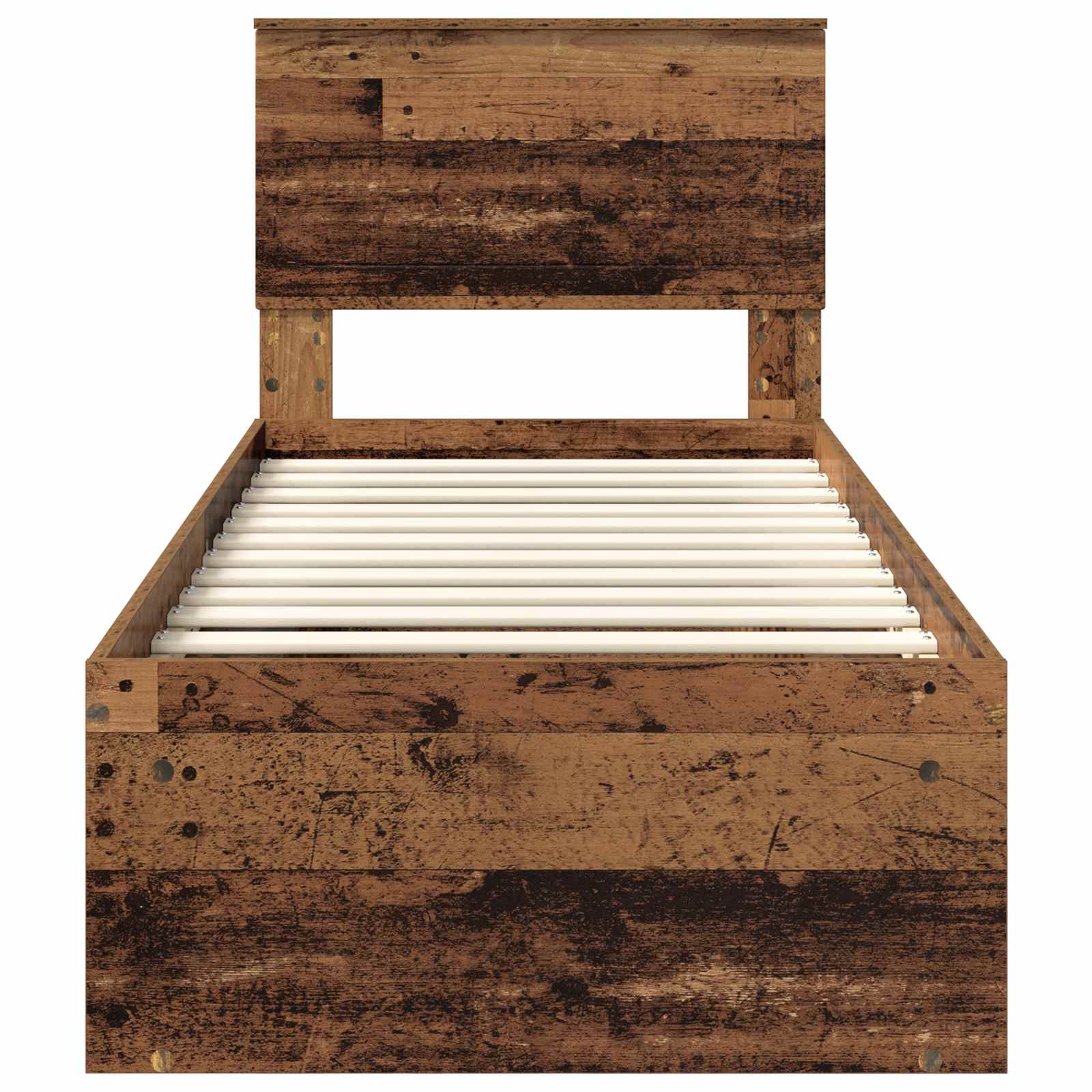 Bedframe met hoofdeinde Oudhout 75 x 190 cm Massief grenenhout is nu te koop bij PeponiXL, paradijselijk wonen!