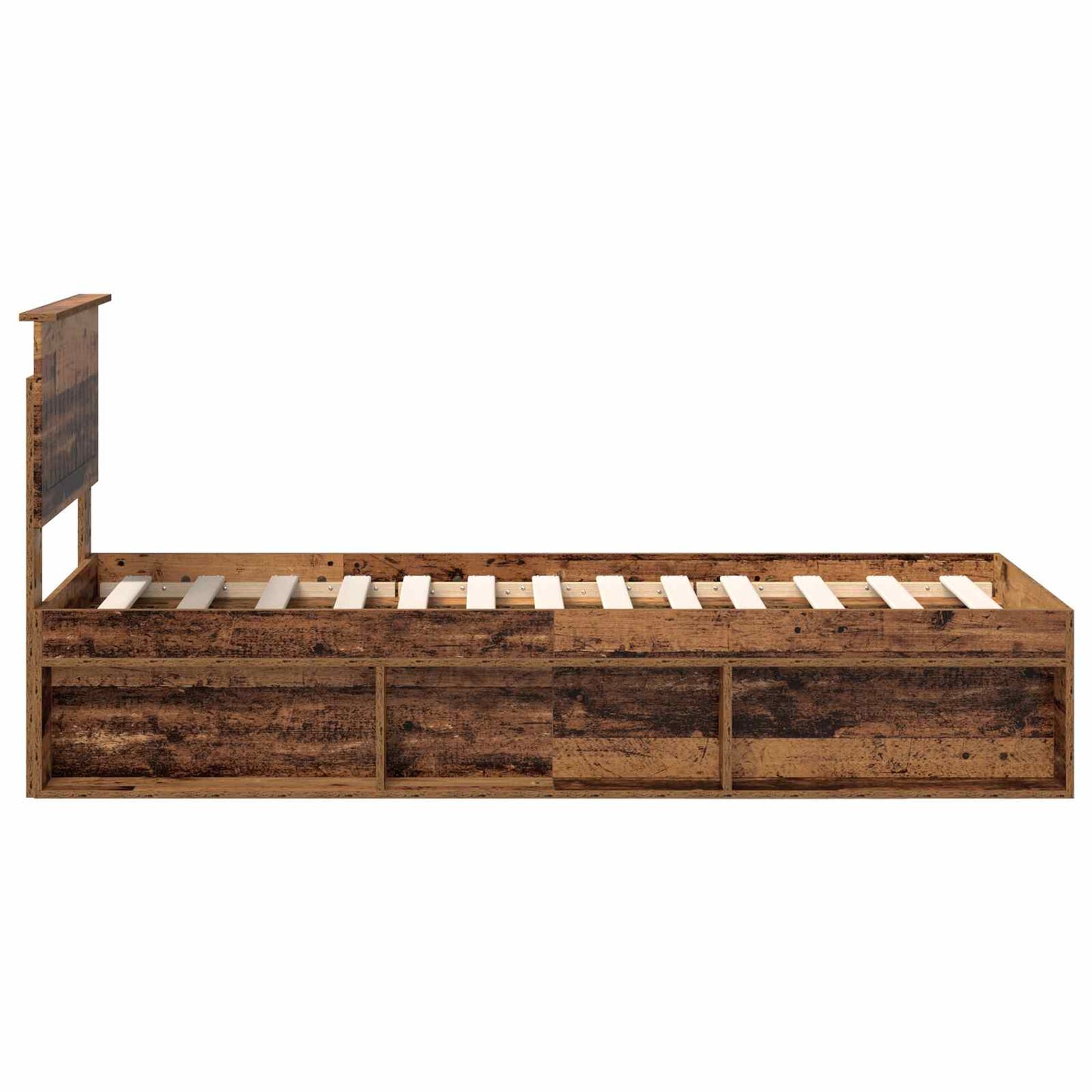 Bedframe met hoofdeinde Oudhout 75 x 190 cm Massief grenenhout is nu te koop bij PeponiXL, paradijselijk wonen!