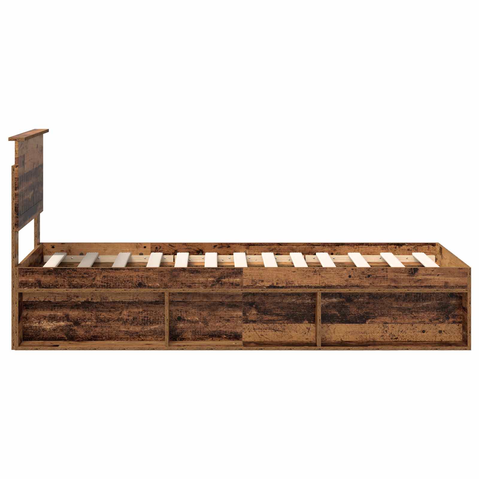 Bedframe met hoofdeinde Oudhout 75 x 190 cm Massief grenenhout is nu te koop bij PeponiXL, paradijselijk wonen!