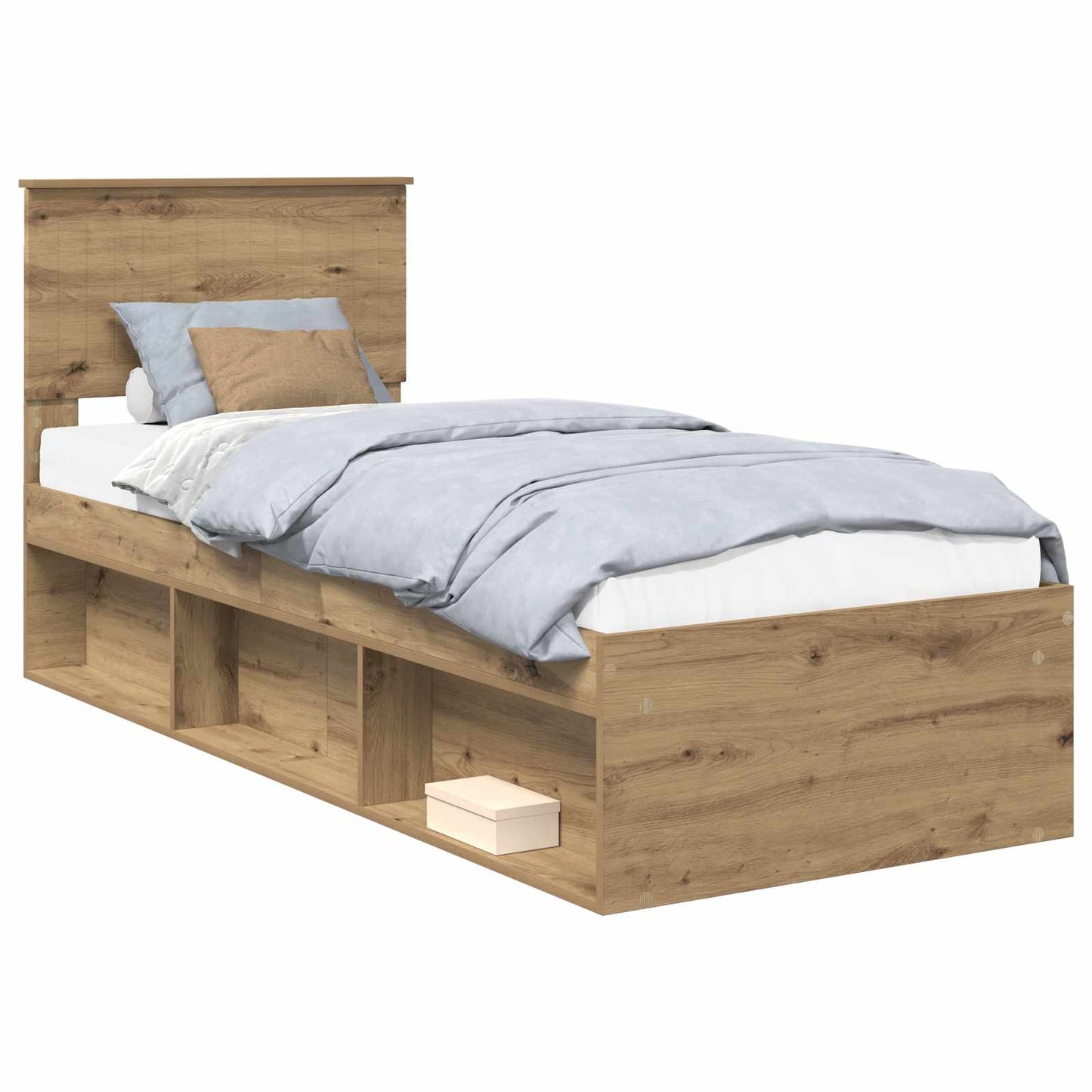 Bedframe Ambachtelijk eiken 75 x 190 cm Massief grenenhout is nu te koop bij PeponiXL, paradijselijk wonen!