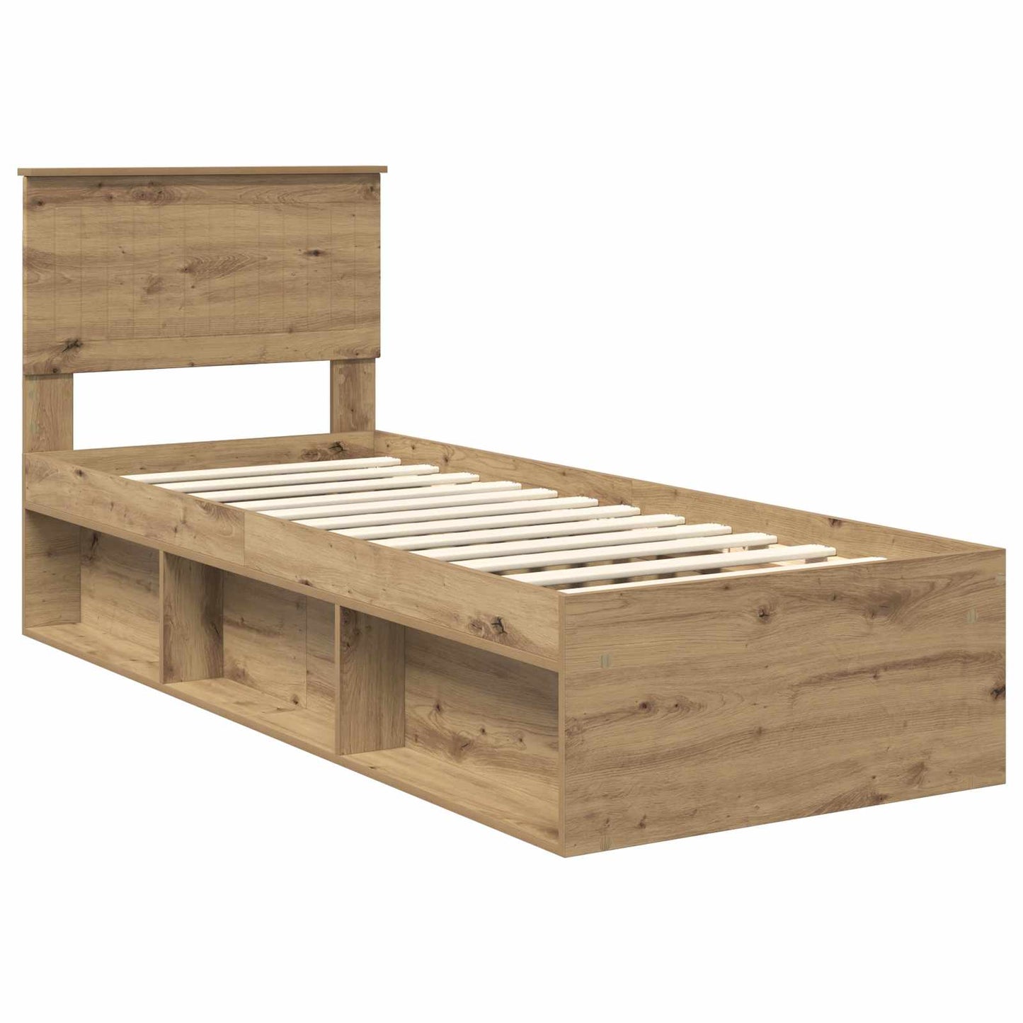 Bedframe Ambachtelijk eiken 75 x 190 cm Massief grenenhout is nu te koop bij PeponiXL, paradijselijk wonen!