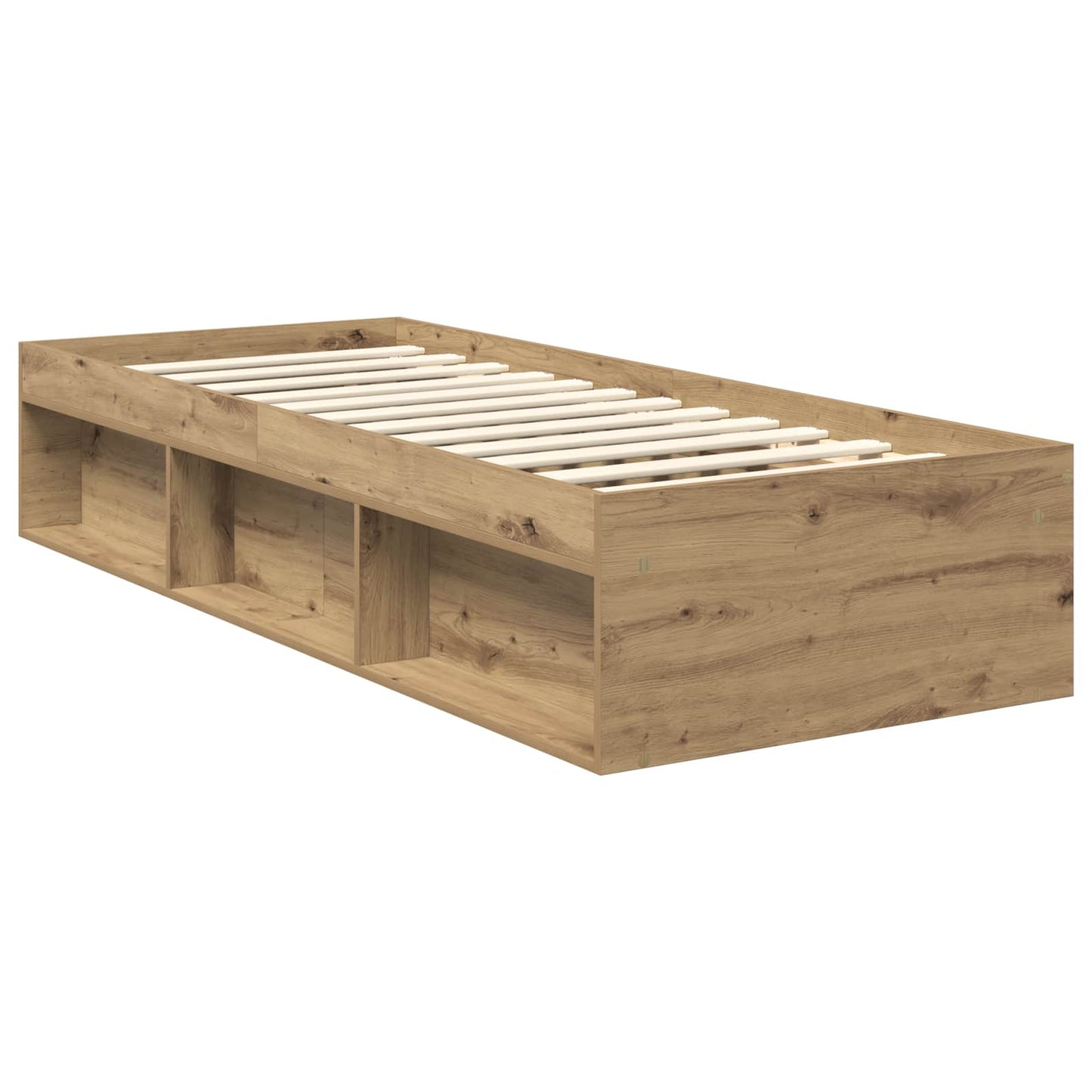 Bedframe Ambachtelijk eiken 75 x 190 cm Massief grenenhout is nu te koop bij PeponiXL, paradijselijk wonen!