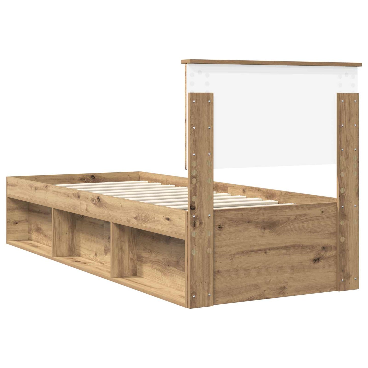 Bedframe Ambachtelijk eiken 75 x 190 cm Massief grenenhout is nu te koop bij PeponiXL, paradijselijk wonen!