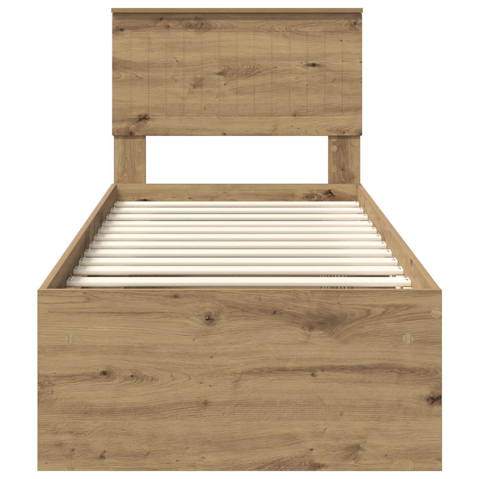 Bedframe Ambachtelijk eiken 75 x 190 cm Massief grenenhout is nu te koop bij PeponiXL, paradijselijk wonen!