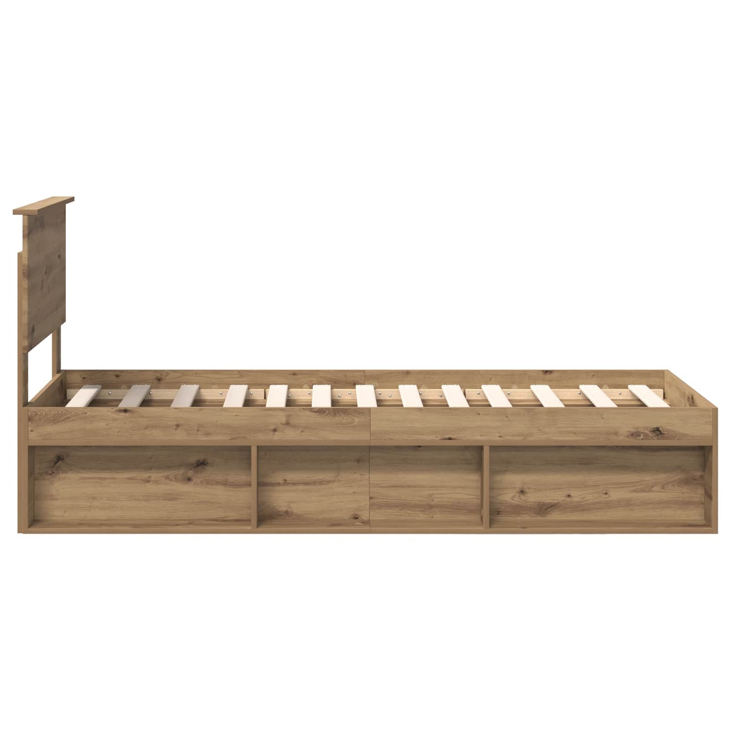 Bedframe Ambachtelijk eiken 75 x 190 cm Massief grenenhout is nu te koop bij PeponiXL, paradijselijk wonen!