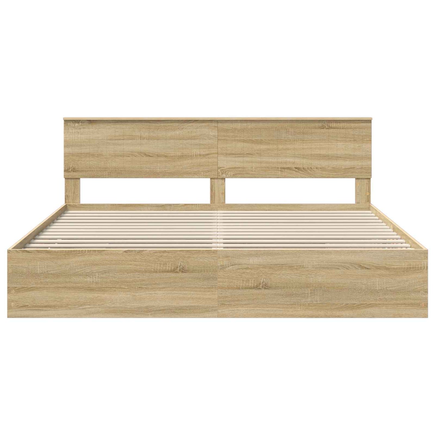 Bedframe met lade Sonoma Eiken 200 x 200 cm Ingenieurshout is nu te koop bij PeponiXL, paradijselijk wonen!