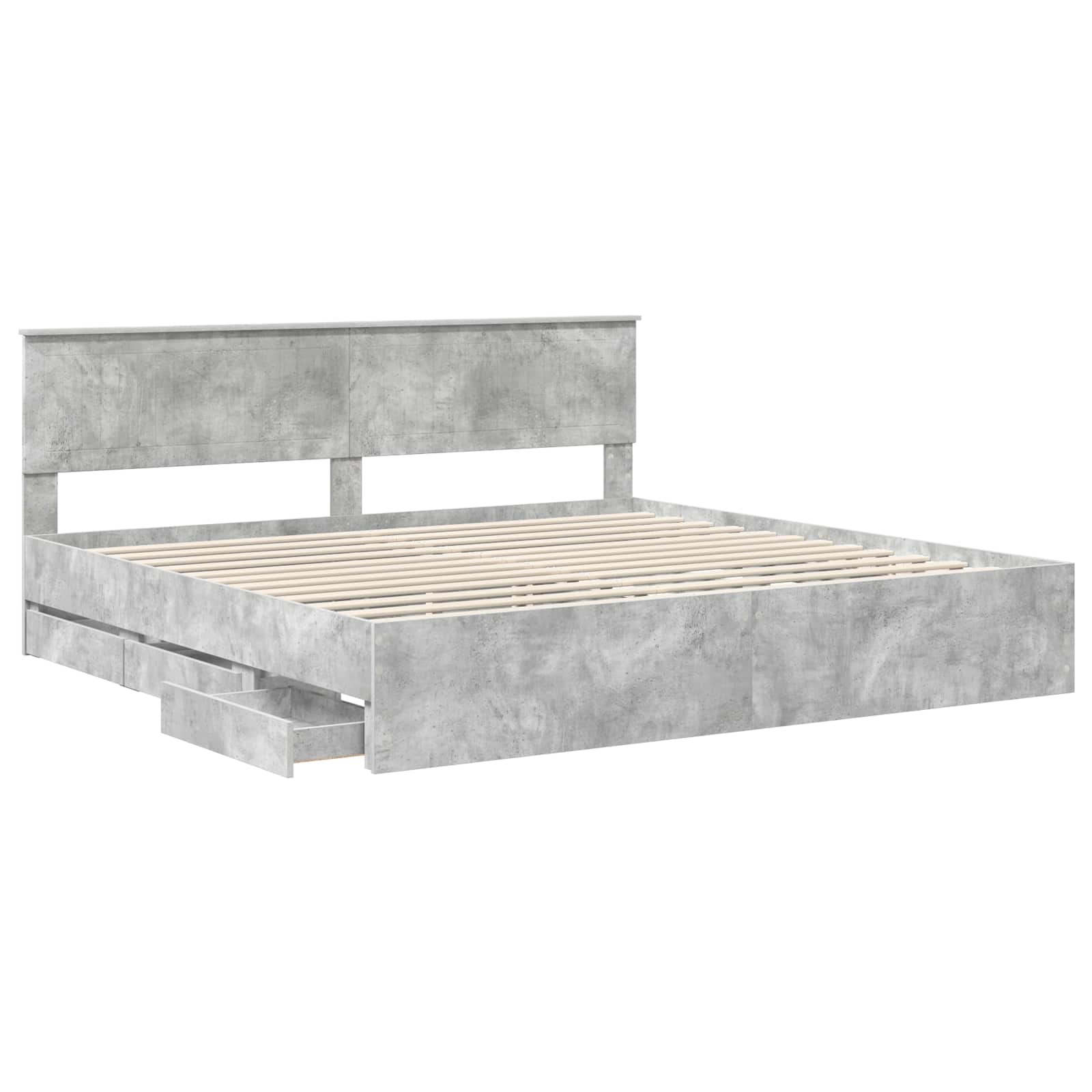 Bedframe met lade Beton Grijs 200 x 200 cm Ingenieurshout is nu te koop bij PeponiXL, paradijselijk wonen!