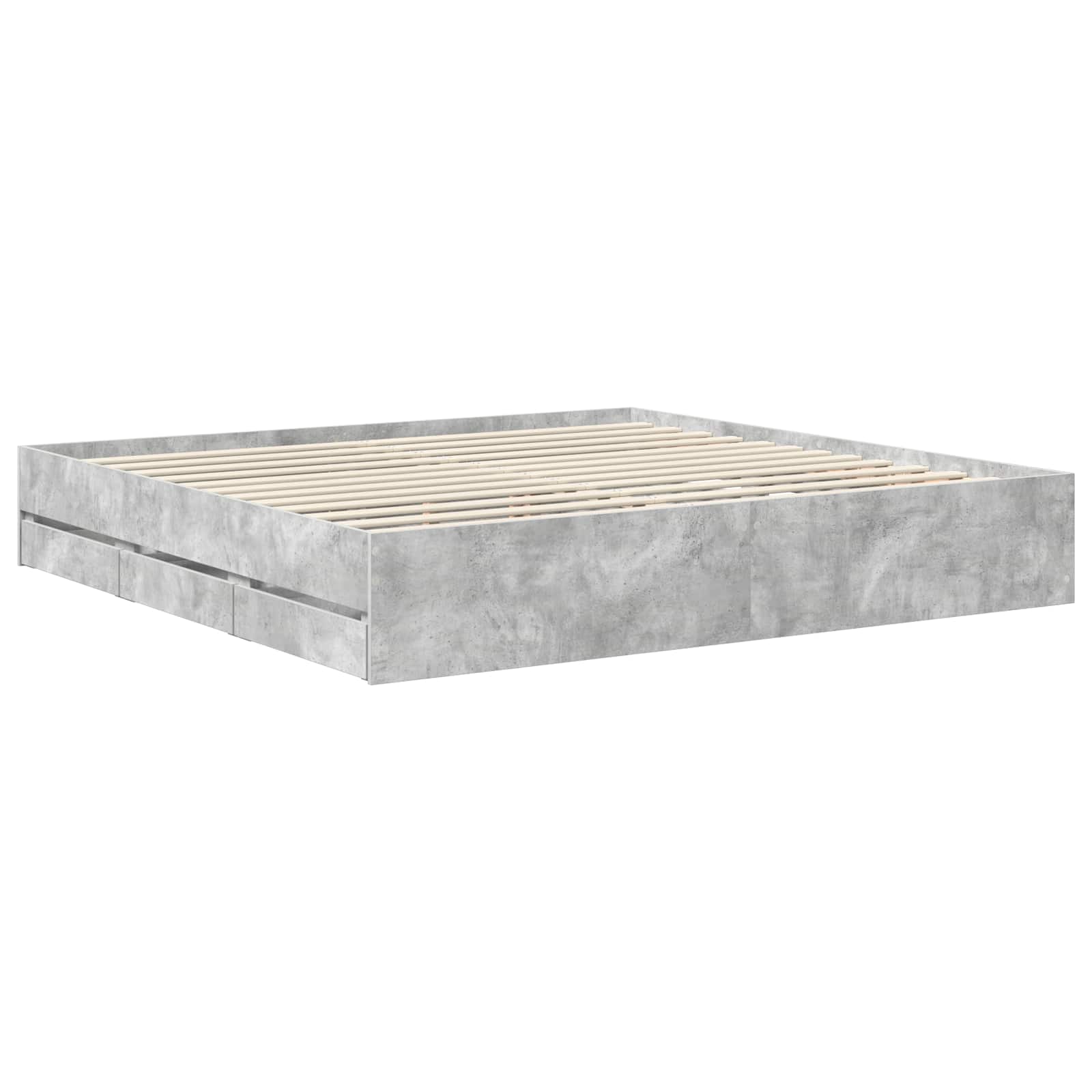Bedframe met lade Beton Grijs 200 x 200 cm Ingenieurshout is nu te koop bij PeponiXL, paradijselijk wonen!