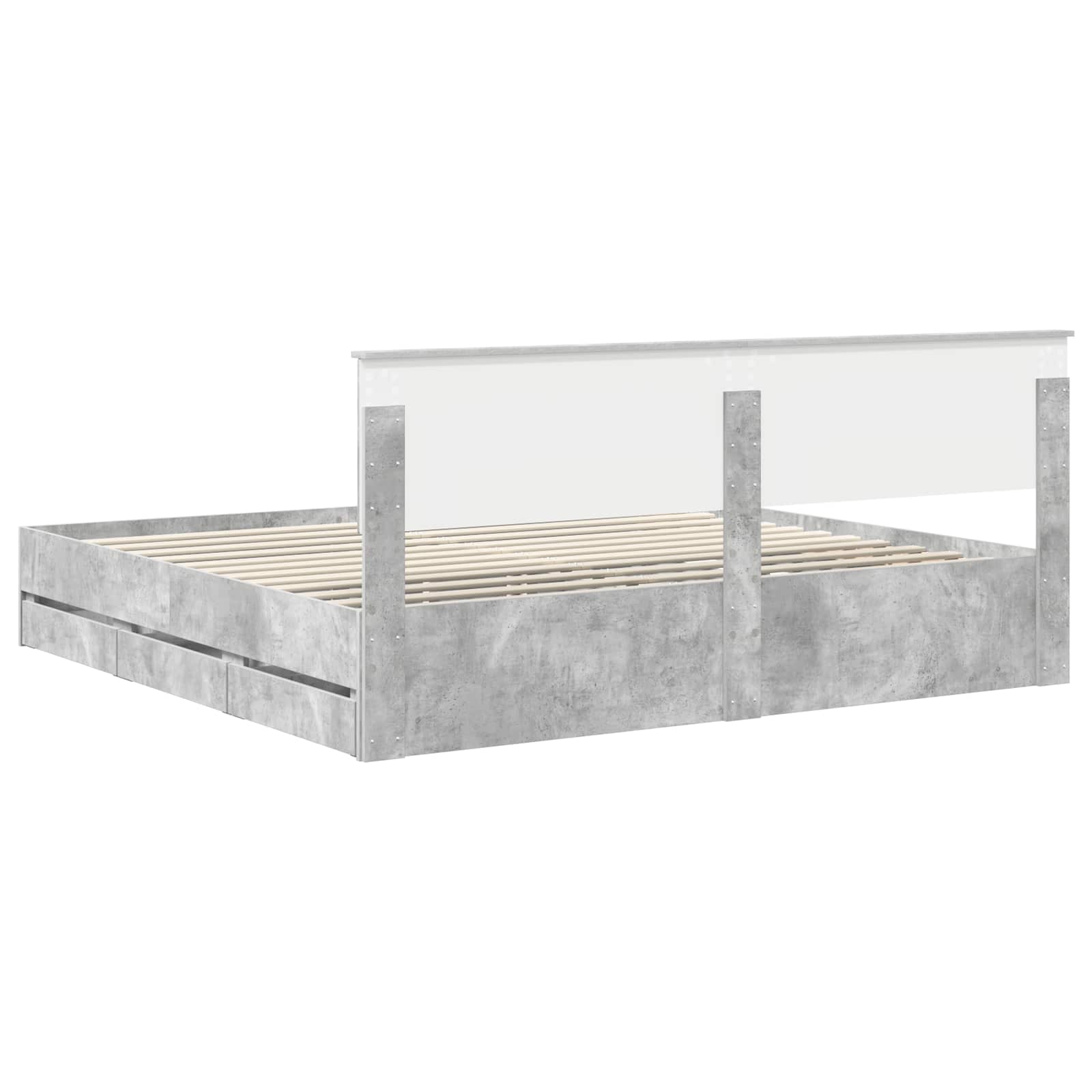Bedframe met lade Beton Grijs 200 x 200 cm Ingenieurshout is nu te koop bij PeponiXL, paradijselijk wonen!