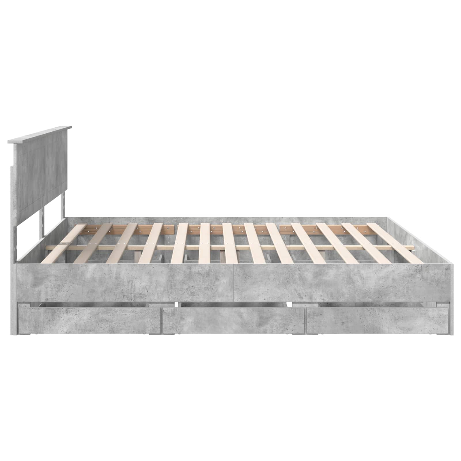 Bedframe met lade Beton Grijs 200 x 200 cm Ingenieurshout is nu te koop bij PeponiXL, paradijselijk wonen!