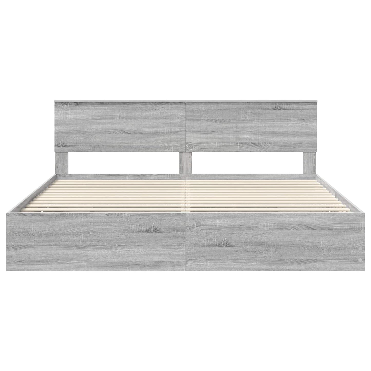Bedframe met lade Grijs Sonoma 200 x 200 cm Ingenieurshout is nu te koop bij PeponiXL, paradijselijk wonen!