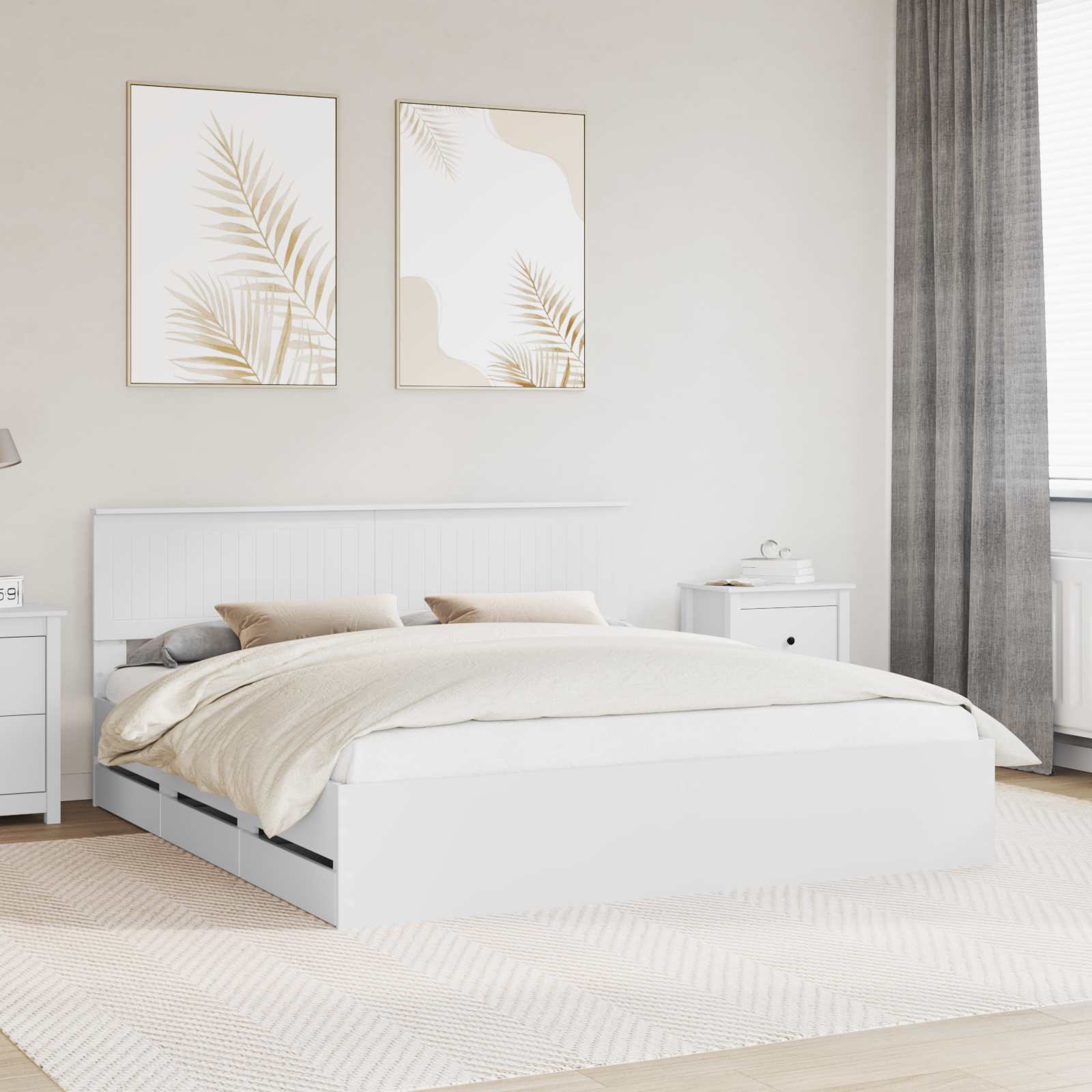 Bedframe met lade met opslag Wit 180 x 200 cm Ingenieurshout is nu te koop bij PeponiXL, paradijselijk wonen!
