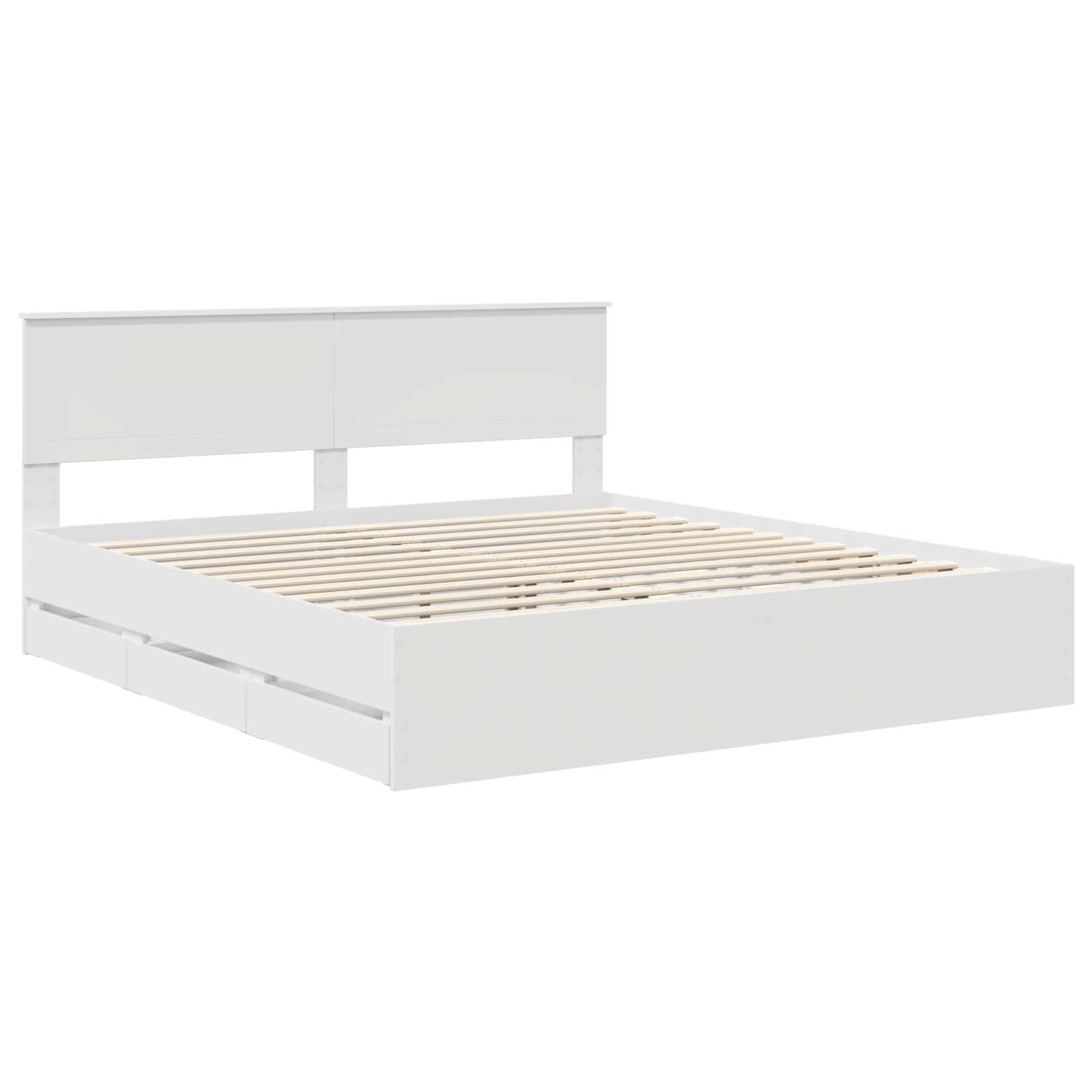 Bedframe met lade met opslag Wit 180 x 200 cm Ingenieurshout is nu te koop bij PeponiXL, paradijselijk wonen!