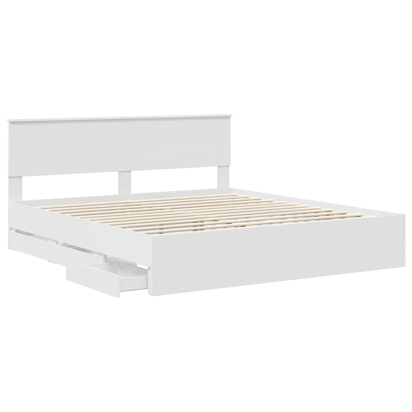 Bedframe met lade met opslag Wit 180 x 200 cm Ingenieurshout is nu te koop bij PeponiXL, paradijselijk wonen!
