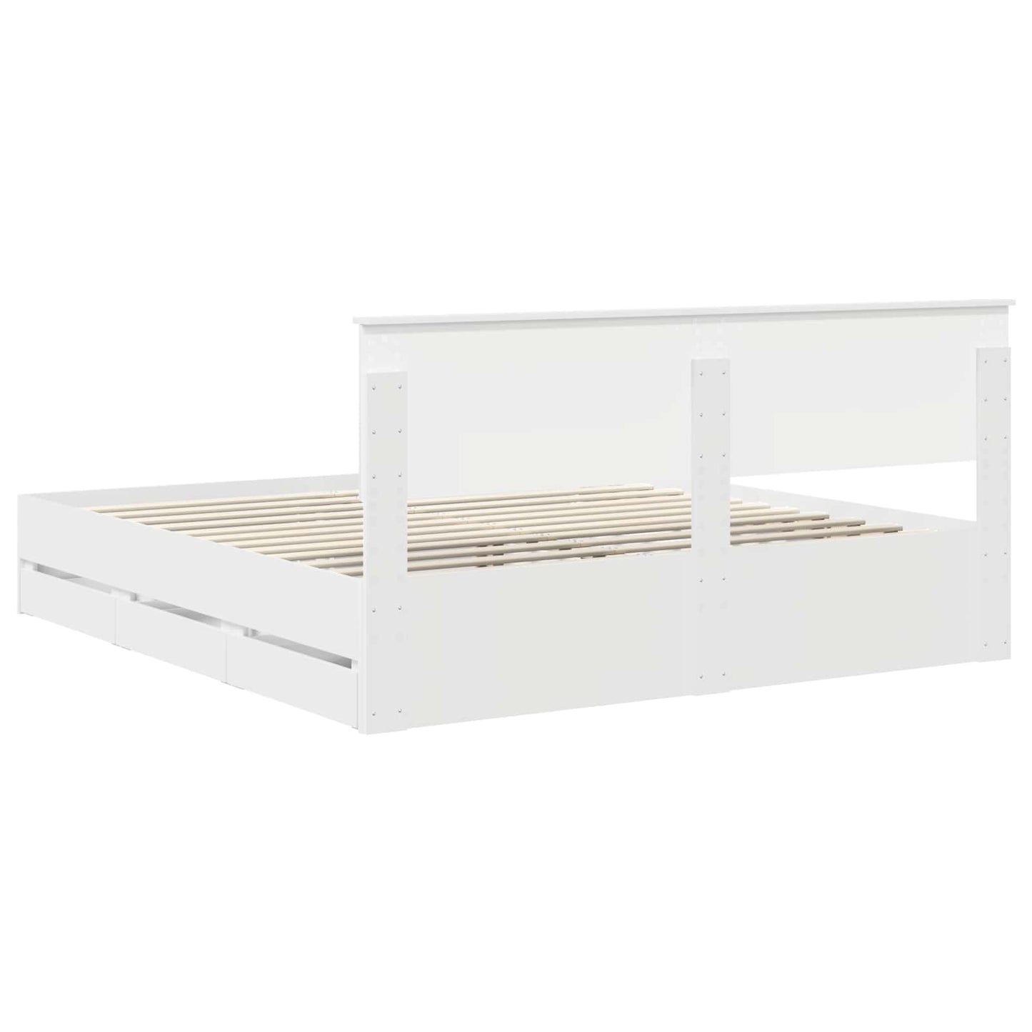 Bedframe met lade met opslag Wit 180 x 200 cm Ingenieurshout is nu te koop bij PeponiXL, paradijselijk wonen!
