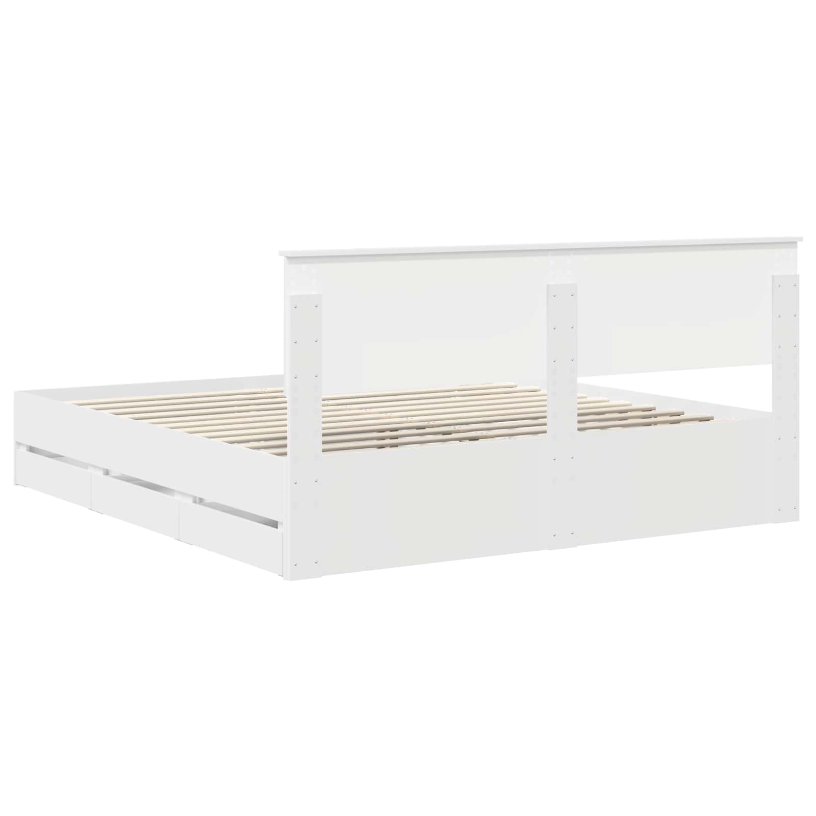 Bedframe met lade met opslag Wit 180 x 200 cm Ingenieurshout is nu te koop bij PeponiXL, paradijselijk wonen!
