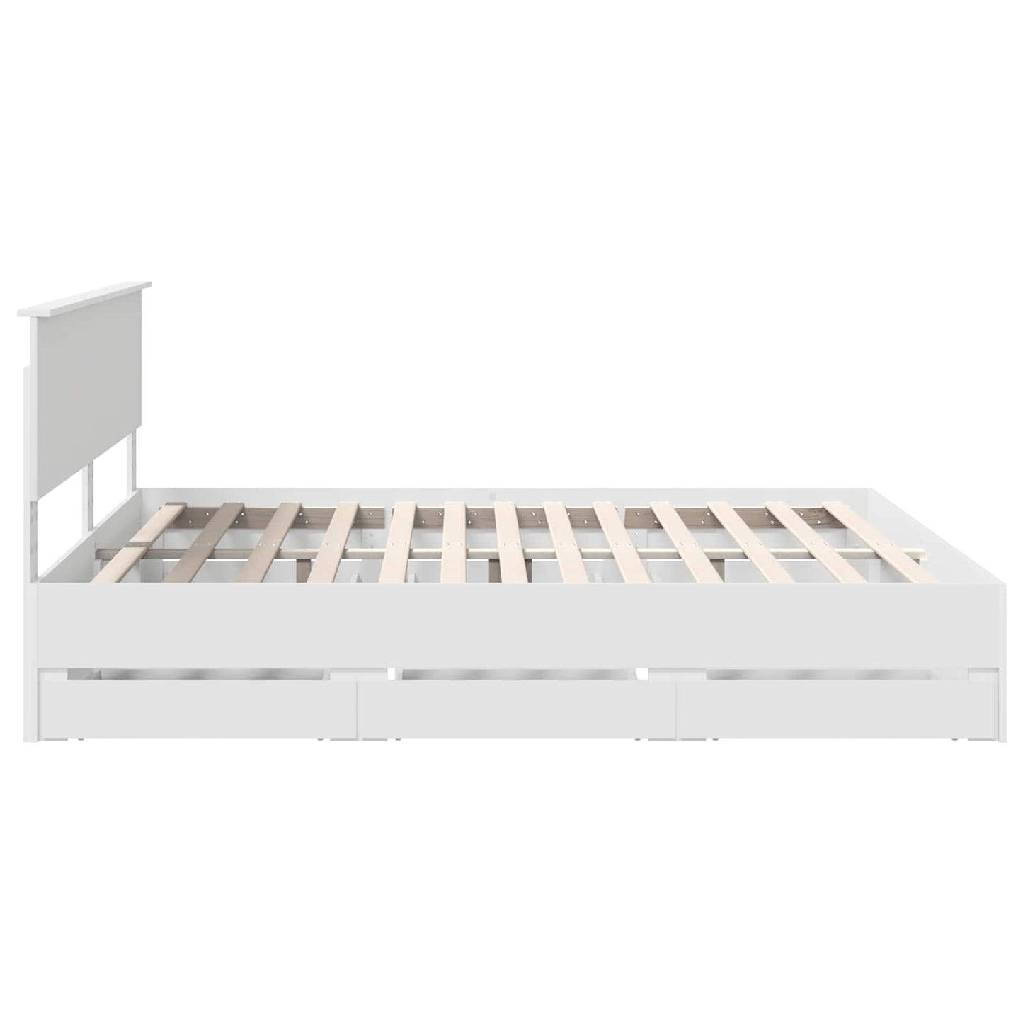 Bedframe met lade met opslag Wit 180 x 200 cm Ingenieurshout is nu te koop bij PeponiXL, paradijselijk wonen!
