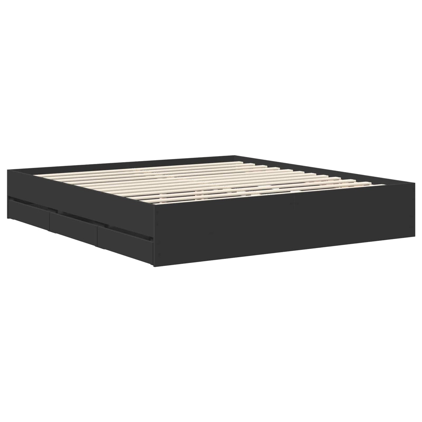Bedframe met lade met opslag Zwart 180 x 200 cm Ingenieurshout is nu te koop bij PeponiXL, paradijselijk wonen!