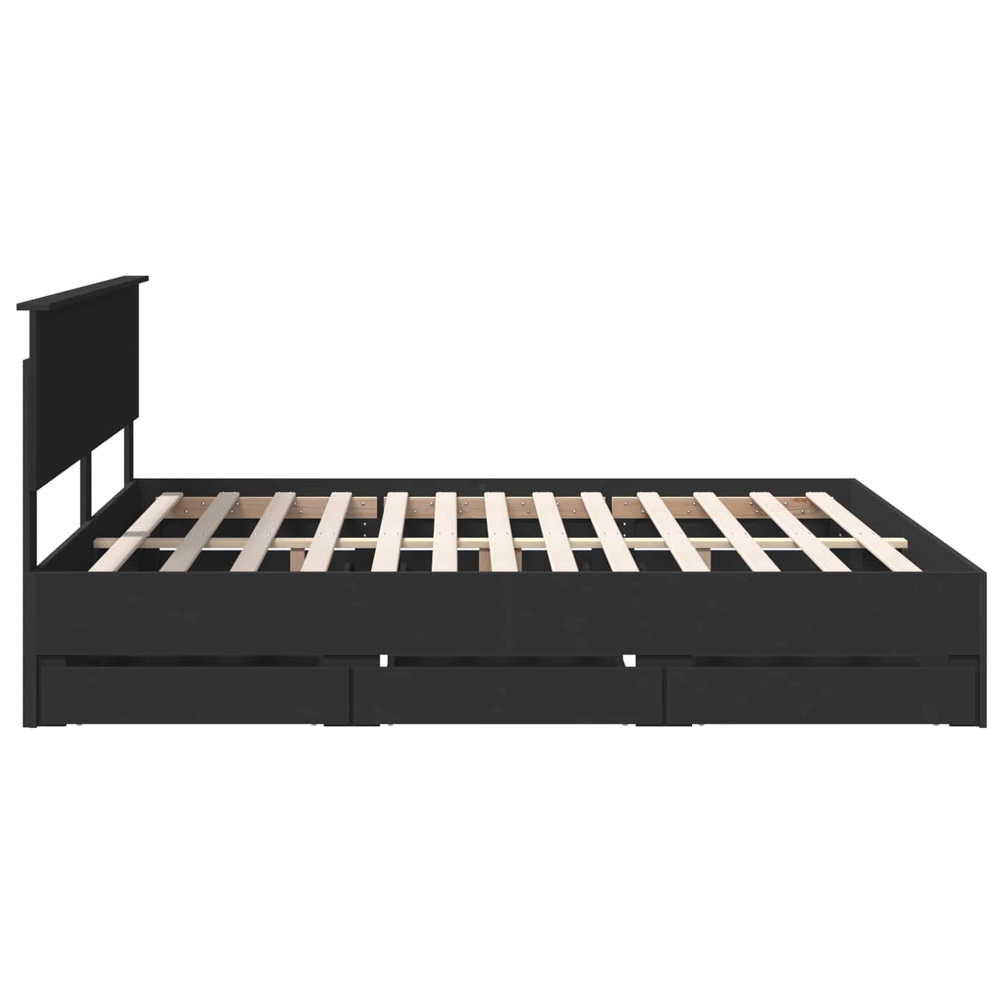 Bedframe met lade met opslag Zwart 180 x 200 cm Ingenieurshout is nu te koop bij PeponiXL, paradijselijk wonen!
