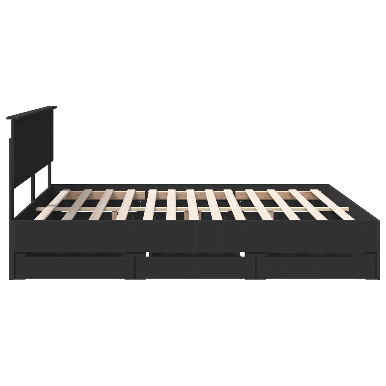 Bedframe met lade met opslag Zwart 180 x 200 cm Ingenieurshout is nu te koop bij PeponiXL, paradijselijk wonen!