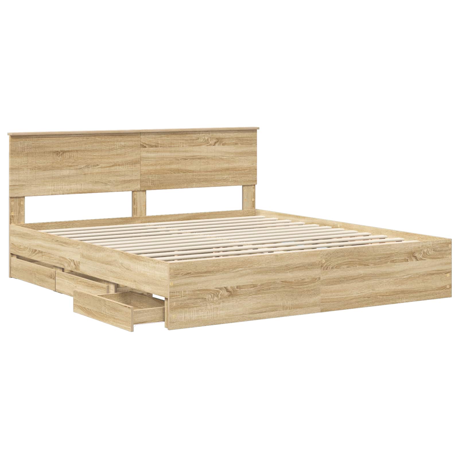 Bedframe met lade Sonoma Eiken 180 x 200 cm Ingenieurshout is nu te koop bij PeponiXL, paradijselijk wonen!