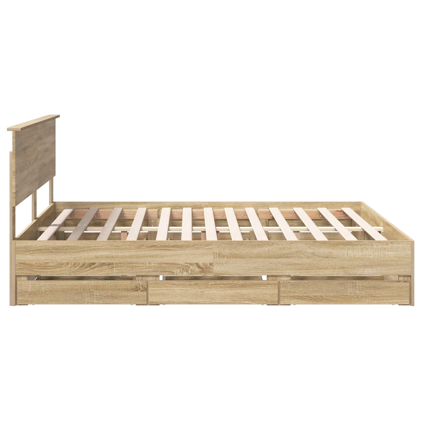 Bedframe met lade Sonoma Eiken 180 x 200 cm Ingenieurshout is nu te koop bij PeponiXL, paradijselijk wonen!