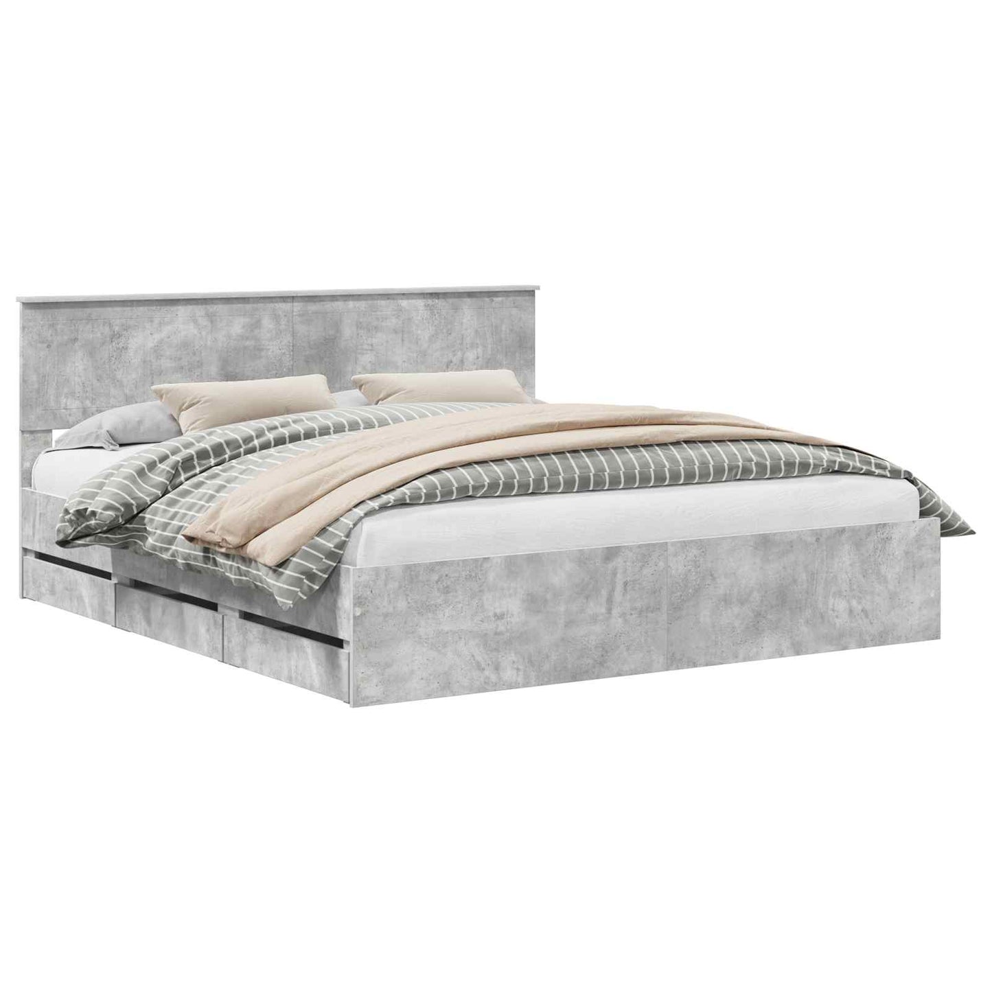 Bedframe met lade Beton Grijs 180 x 200 cm Ingenieurshout is nu te koop bij PeponiXL, paradijselijk wonen!