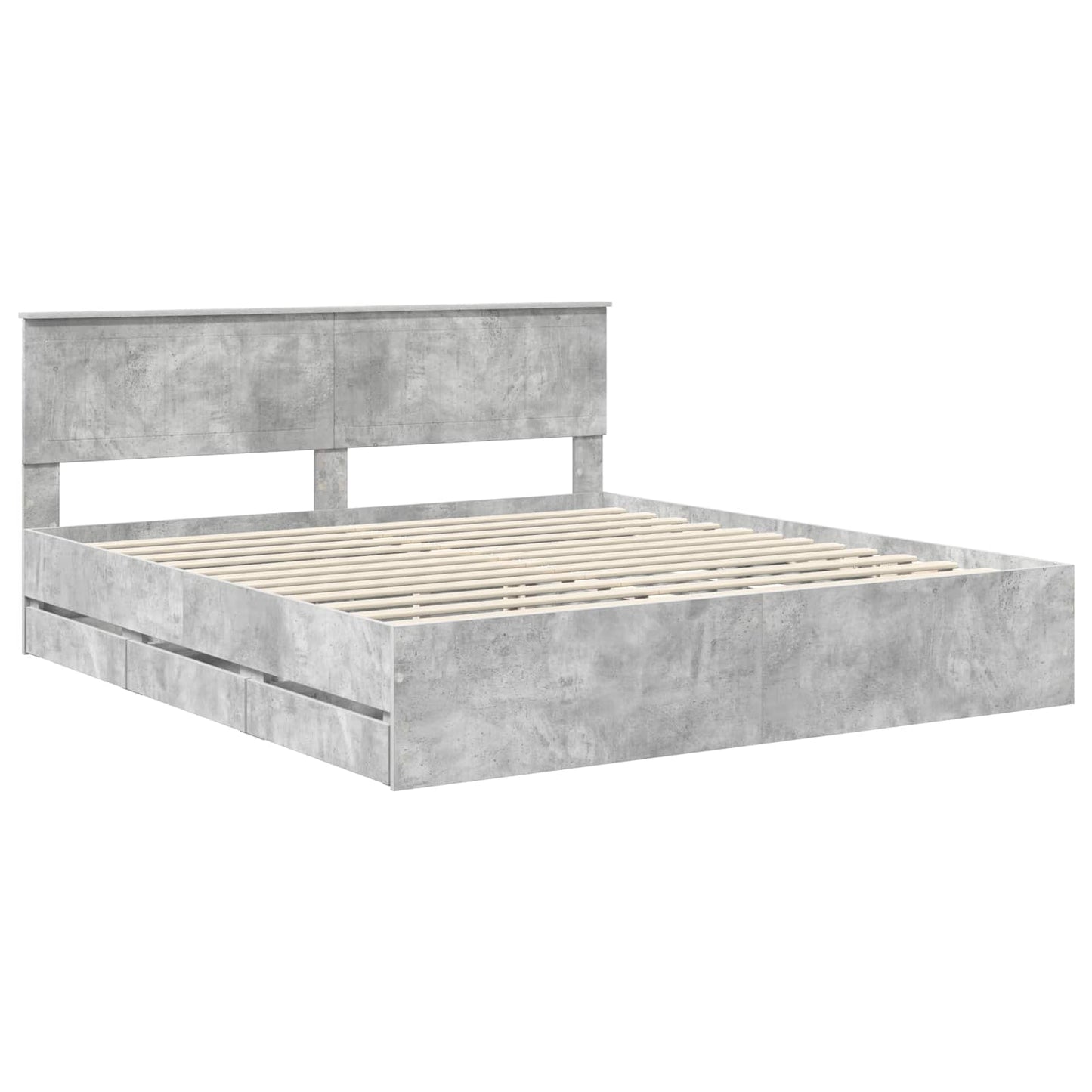 Bedframe met lade Beton Grijs 180 x 200 cm Ingenieurshout is nu te koop bij PeponiXL, paradijselijk wonen!