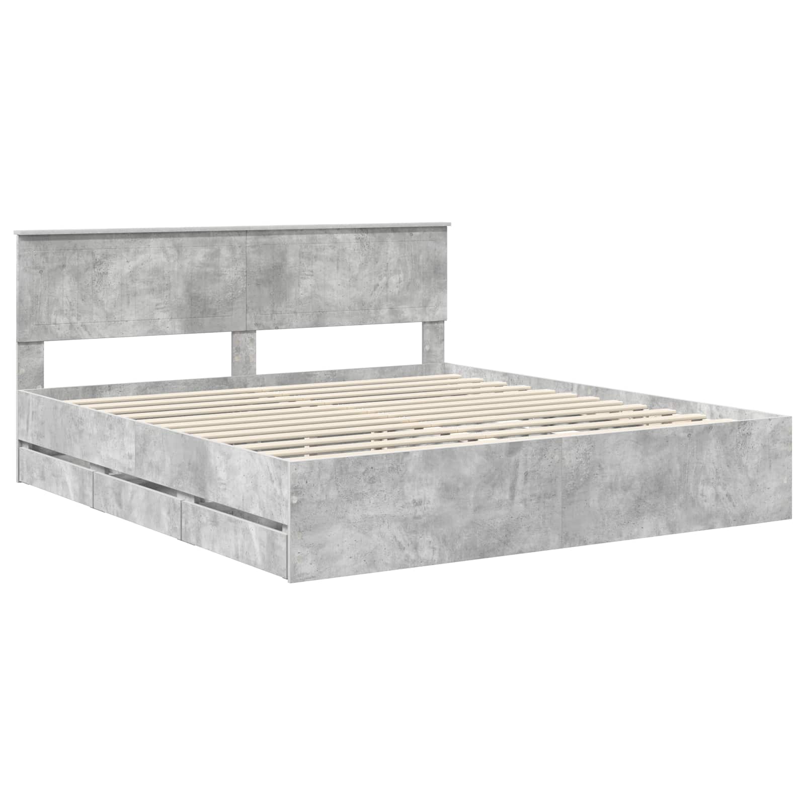 Bedframe met lade Beton Grijs 180 x 200 cm Ingenieurshout is nu te koop bij PeponiXL, paradijselijk wonen!