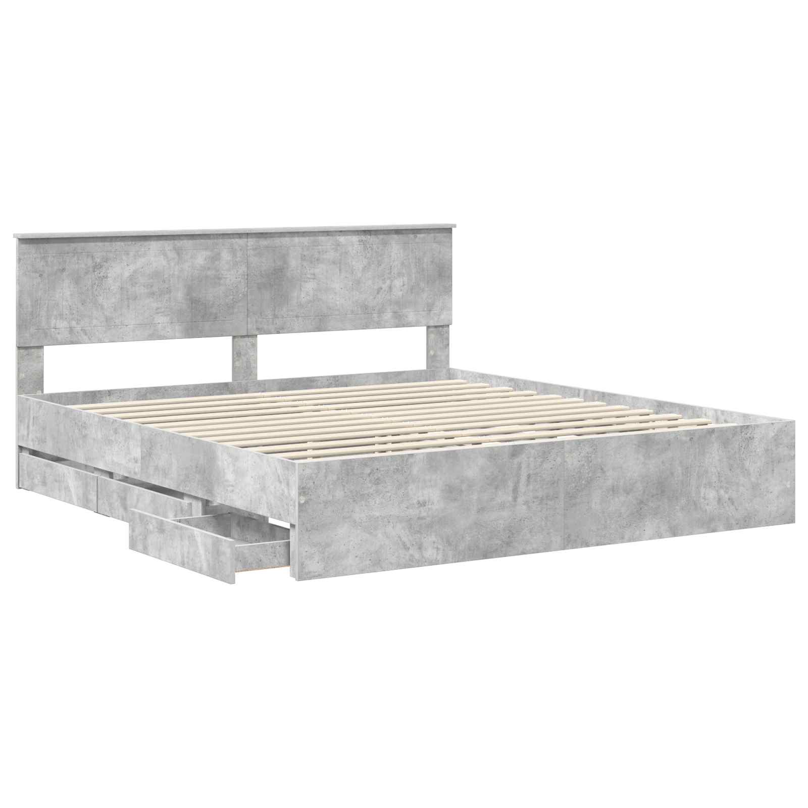 Bedframe met lade Beton Grijs 180 x 200 cm Ingenieurshout is nu te koop bij PeponiXL, paradijselijk wonen!