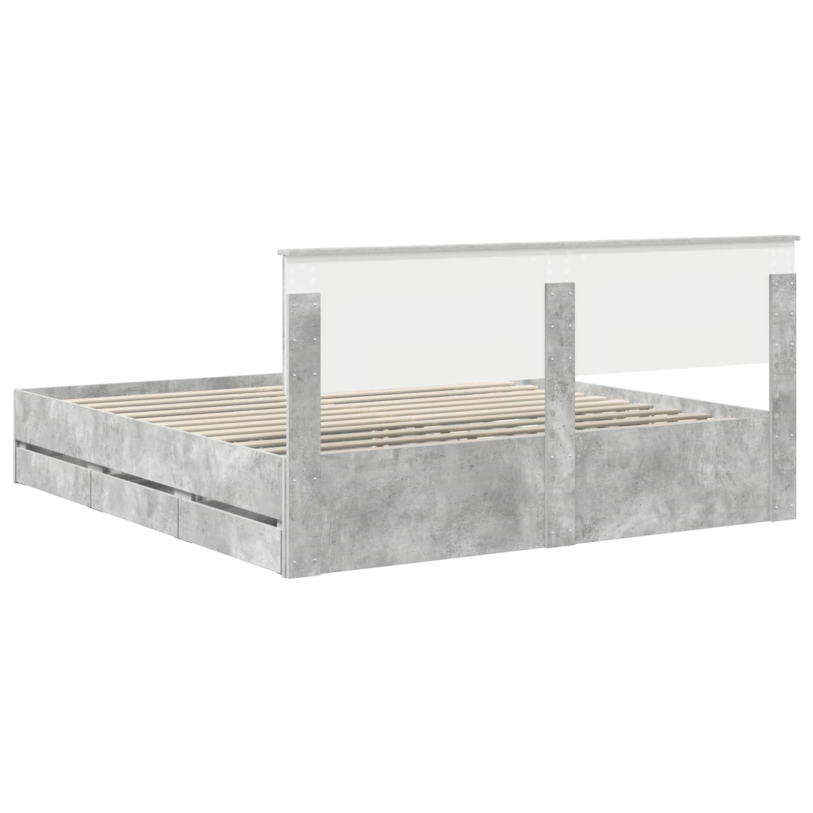 Bedframe met lade Beton Grijs 180 x 200 cm Ingenieurshout is nu te koop bij PeponiXL, paradijselijk wonen!