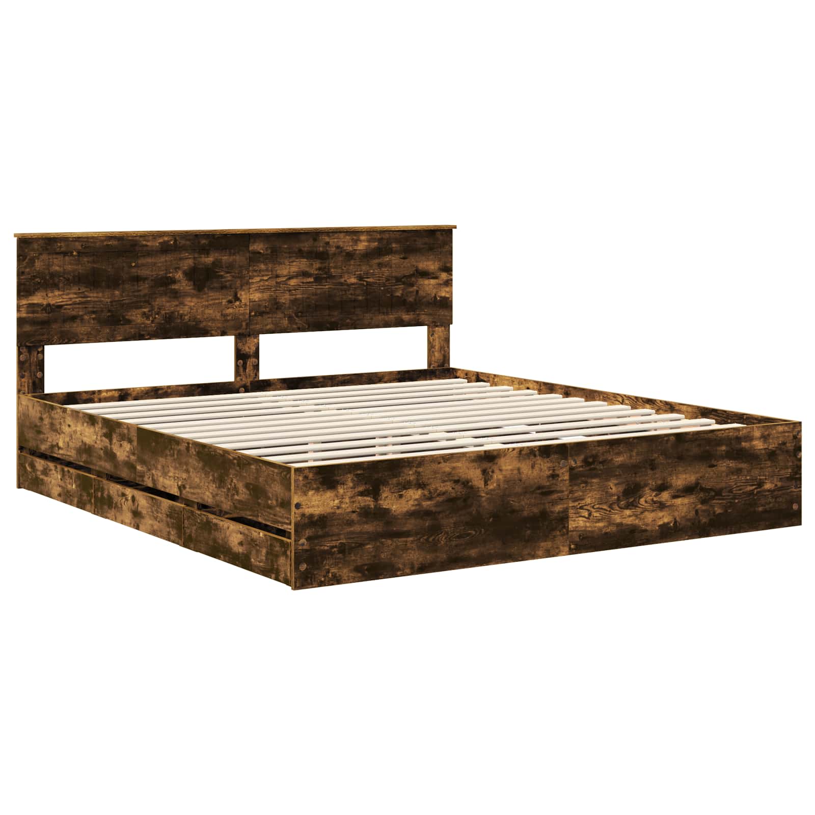 Bedframe met lade Gerookt eiken 180 x 200 cm Ingenieurshout is nu te koop bij PeponiXL, paradijselijk wonen!