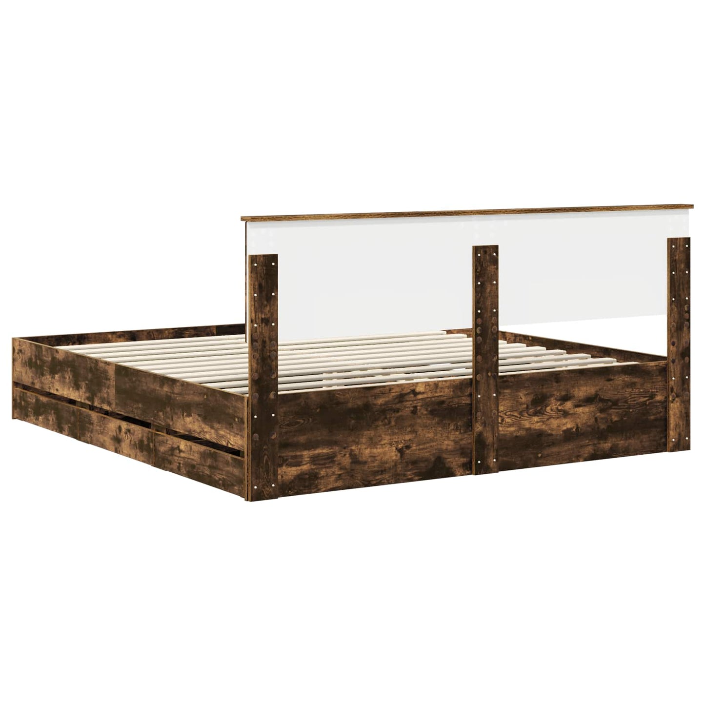 Bedframe met lade Gerookt eiken 180 x 200 cm Ingenieurshout is nu te koop bij PeponiXL, paradijselijk wonen!