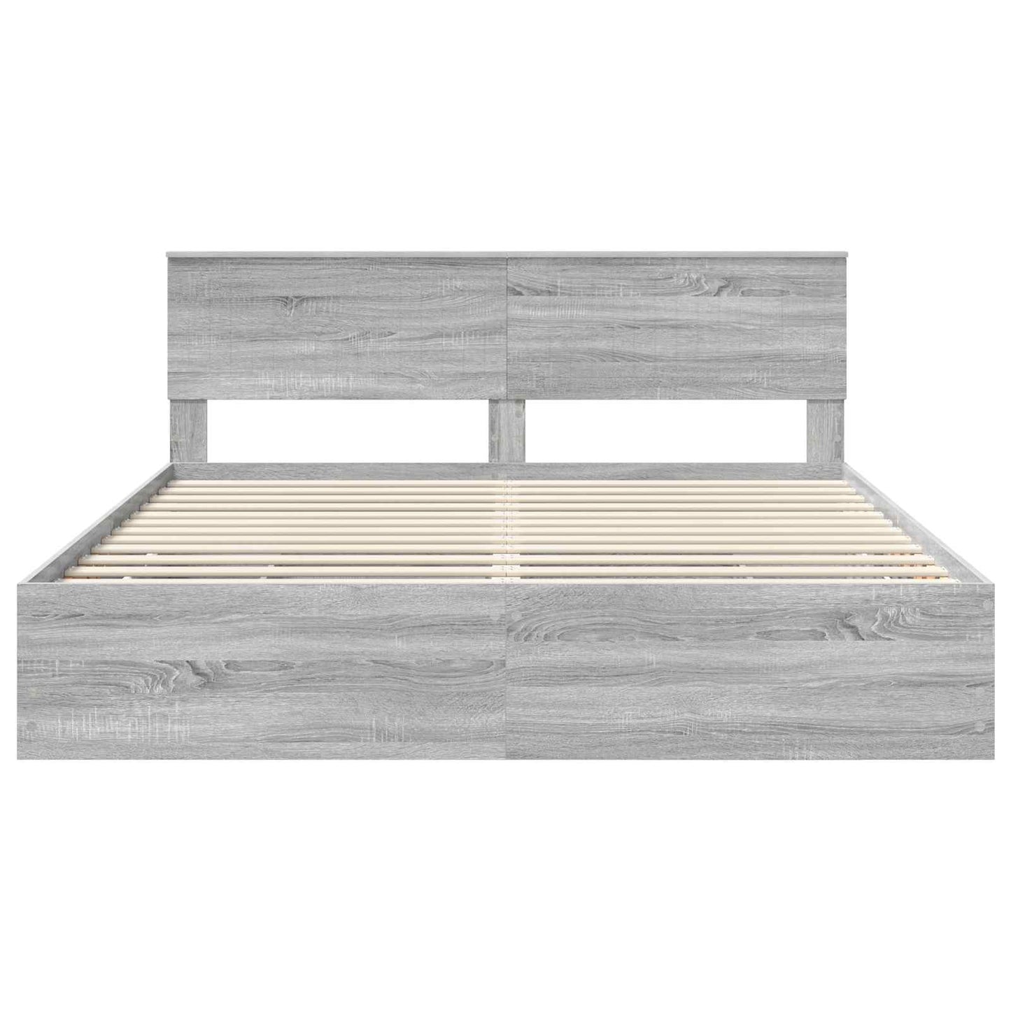 Bedframe met lade Grijs Sonoma 180 x 200 cm Ingenieurshout is nu te koop bij PeponiXL, paradijselijk wonen!