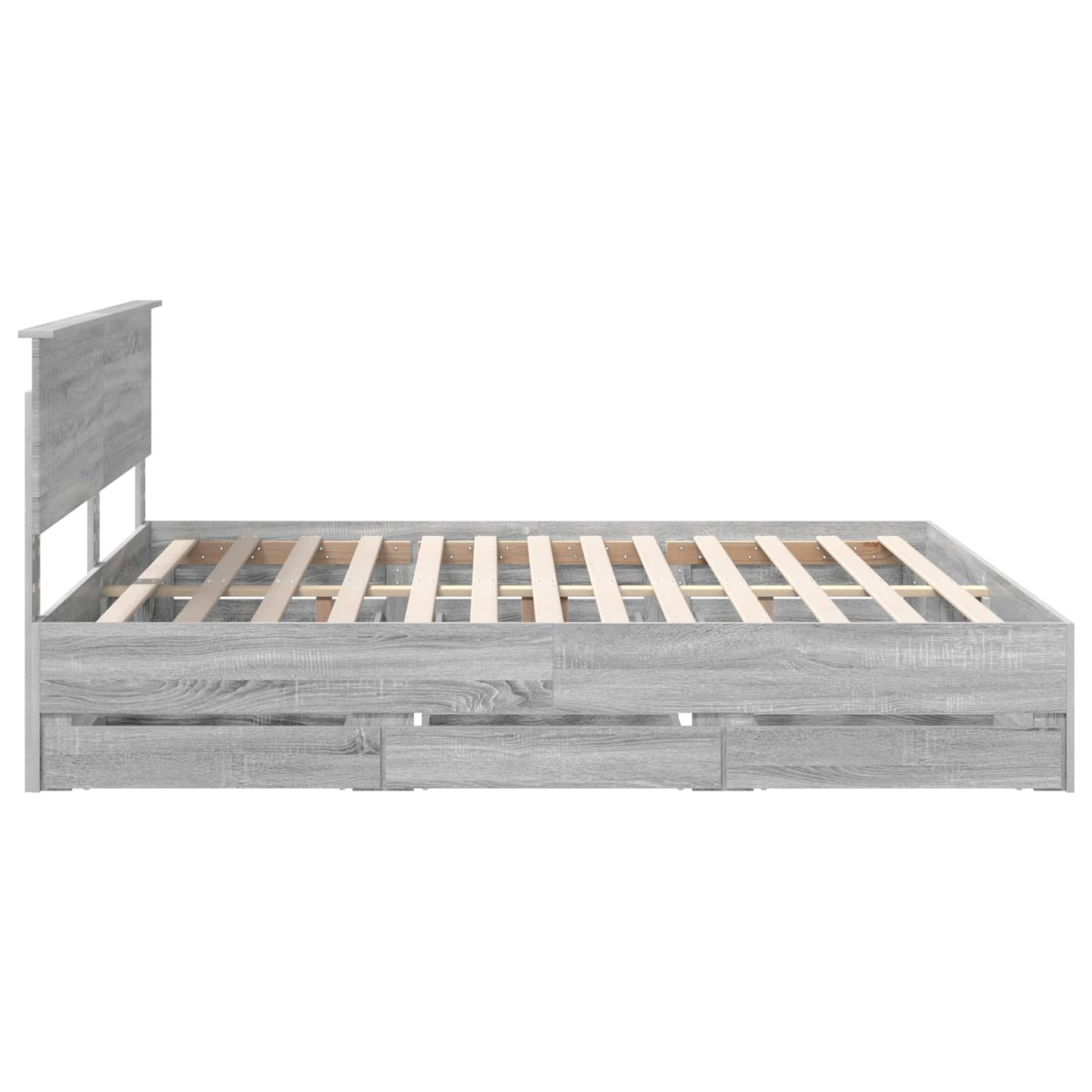 Bedframe met lade Grijs Sonoma 180 x 200 cm Ingenieurshout is nu te koop bij PeponiXL, paradijselijk wonen!