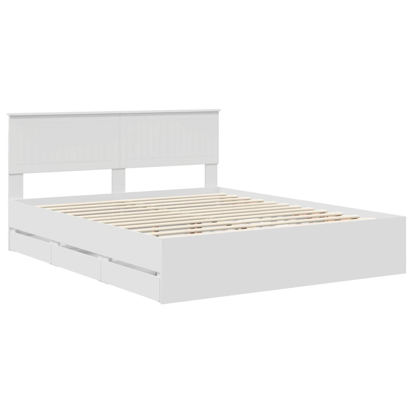 Bedframe met lade met opslag Wit 160 x 200 cm Ingenieurshout is nu te koop bij PeponiXL, paradijselijk wonen!