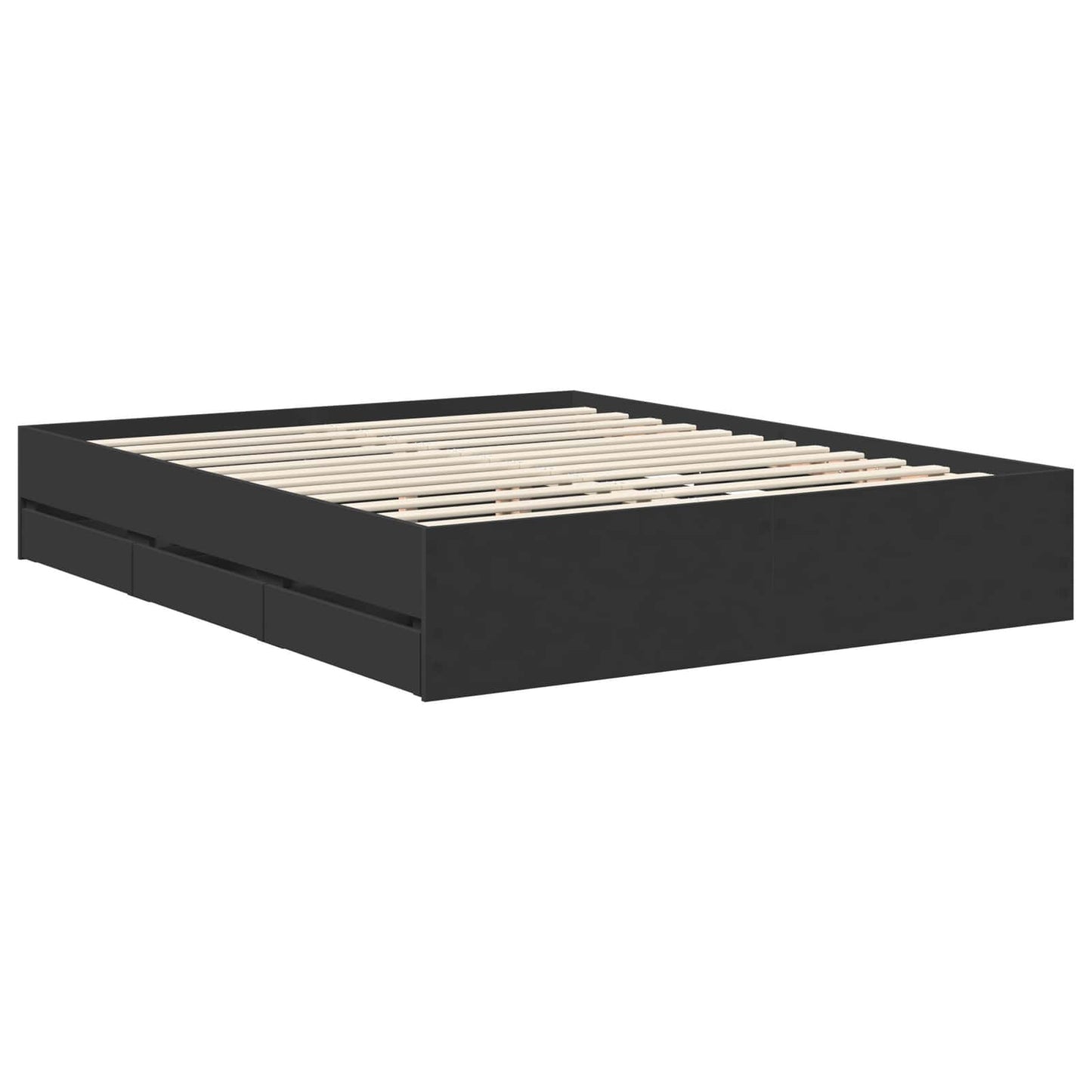 Bedframe met lade met opslag Zwart 160 x 200 cm Ingenieurshout is nu te koop bij PeponiXL, paradijselijk wonen!