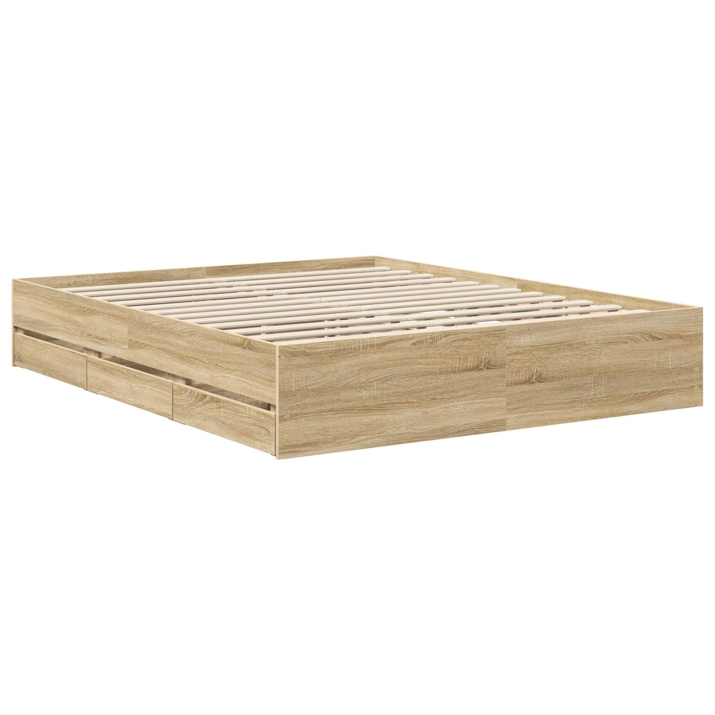 Bedframe met lade Sonoma Eiken 160 x 200 cm Ingenieurshout is nu te koop bij PeponiXL, paradijselijk wonen!