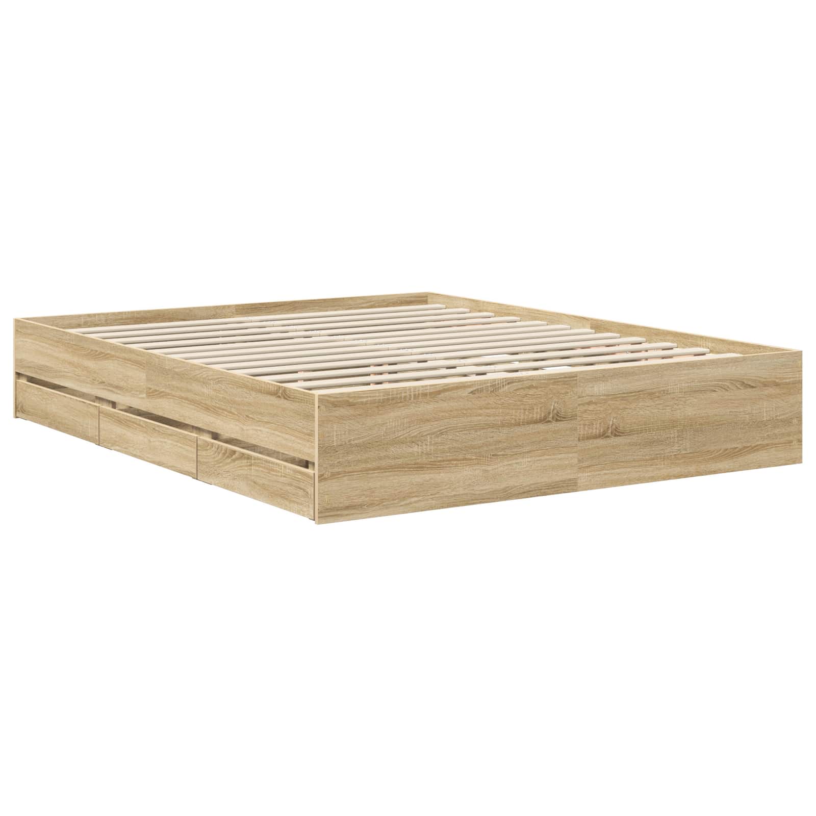 Bedframe met lade Sonoma Eiken 160 x 200 cm Ingenieurshout is nu te koop bij PeponiXL, paradijselijk wonen!